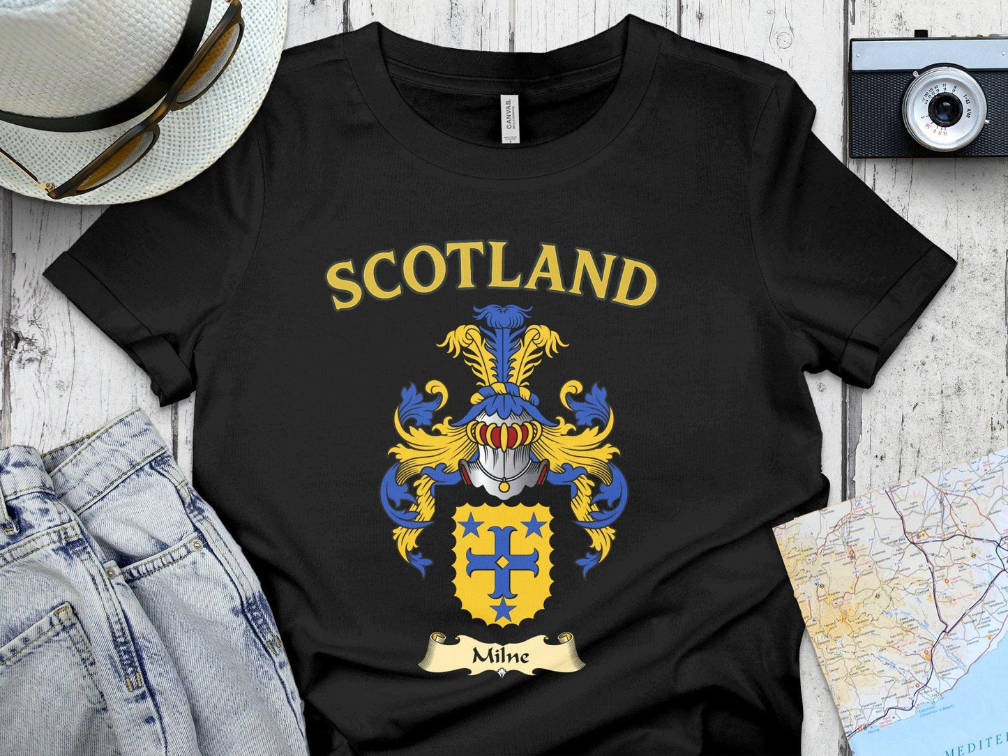 Scotland Milne Crest Design Black Shirt product
