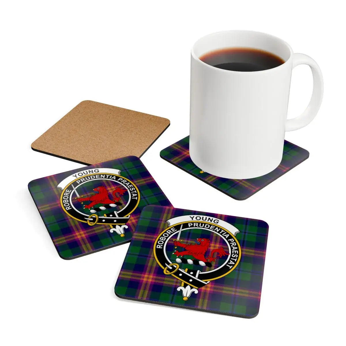 Clan Crest Tartan Design Square Coasters product