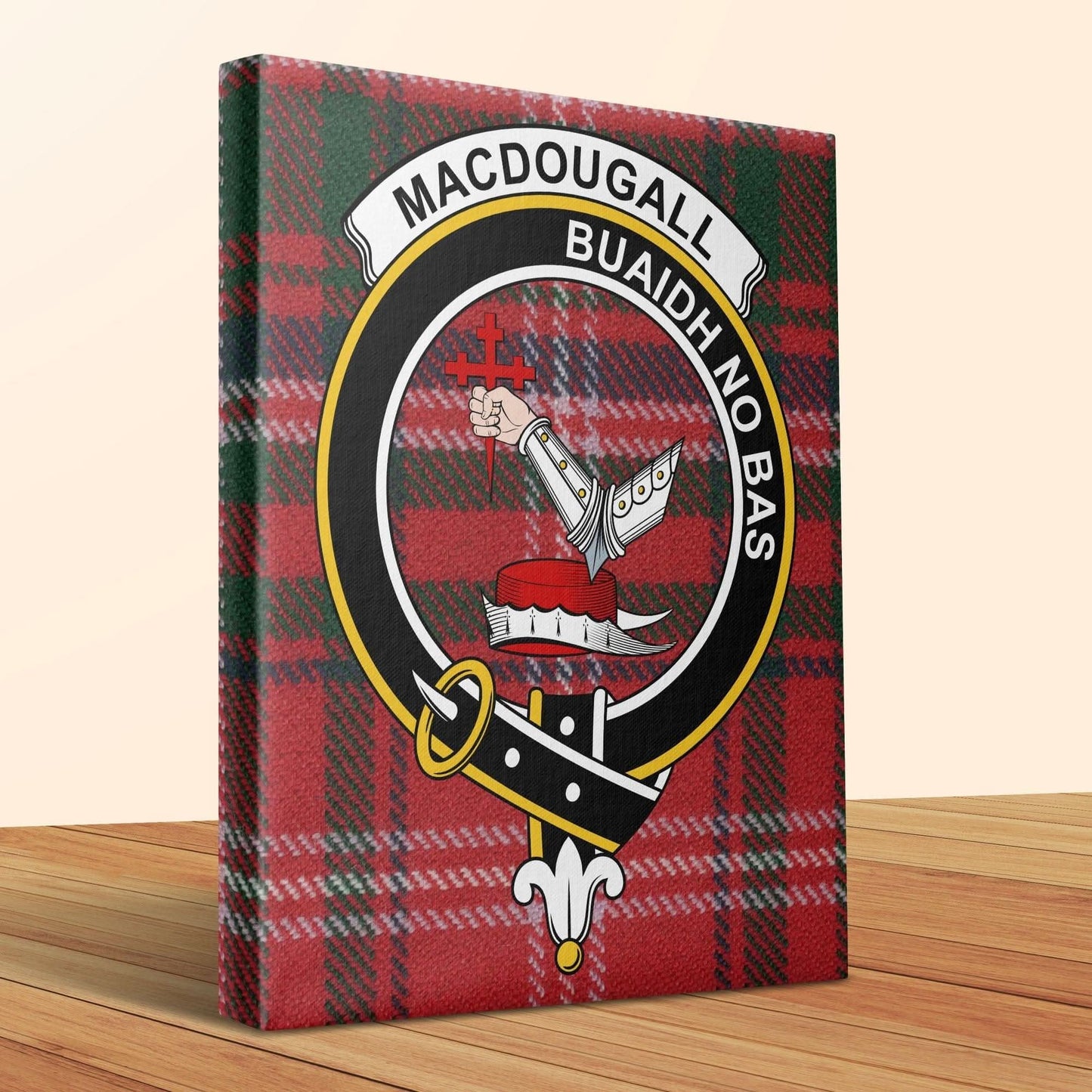 MacDougall Scottish Tartan Crest Canvas - Celtic Ancestry Gifts