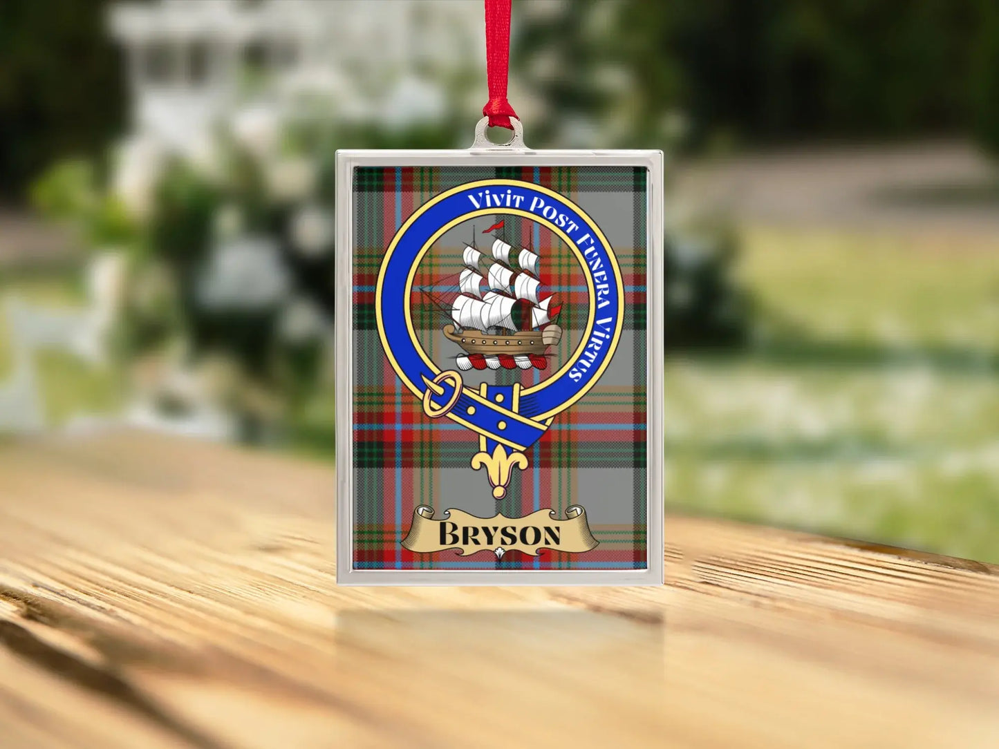Bryson Family Crest Tartan Heraldic Ornament product type