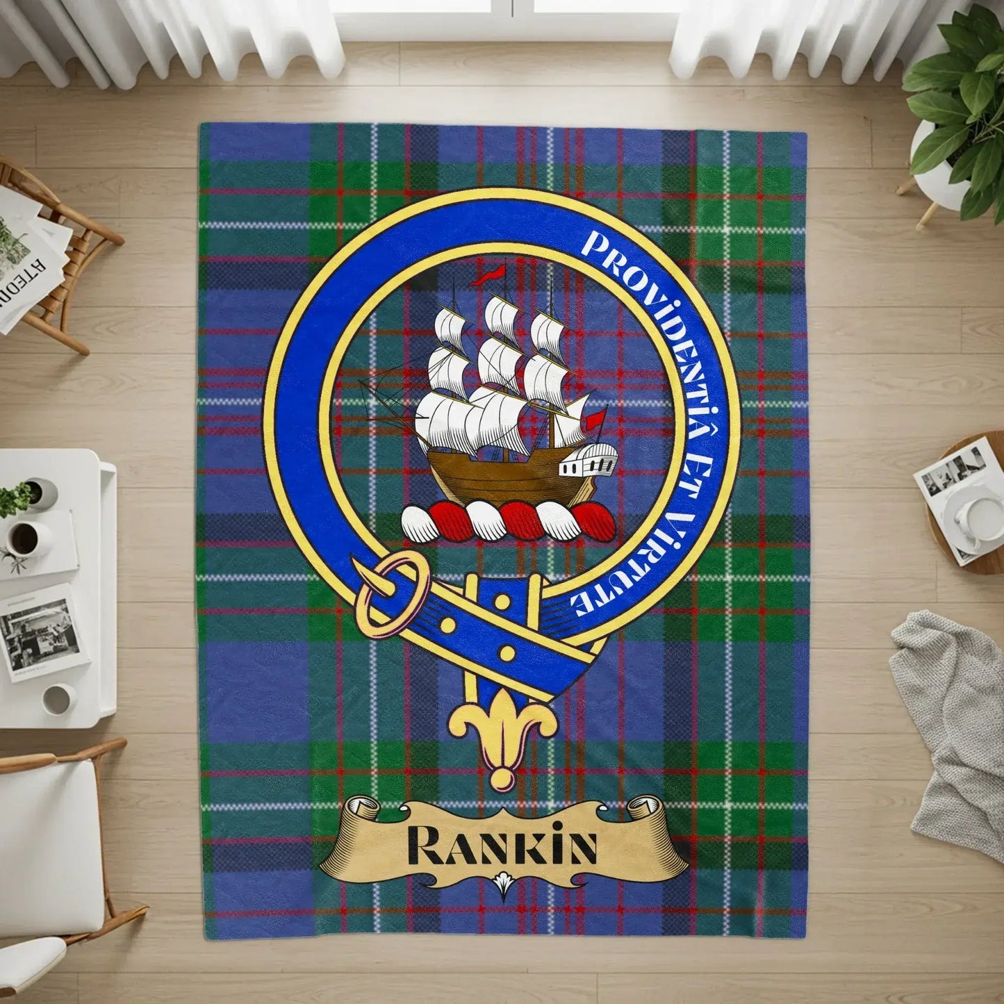 Providentia Et Labore Rankin Clan Crest rug product type