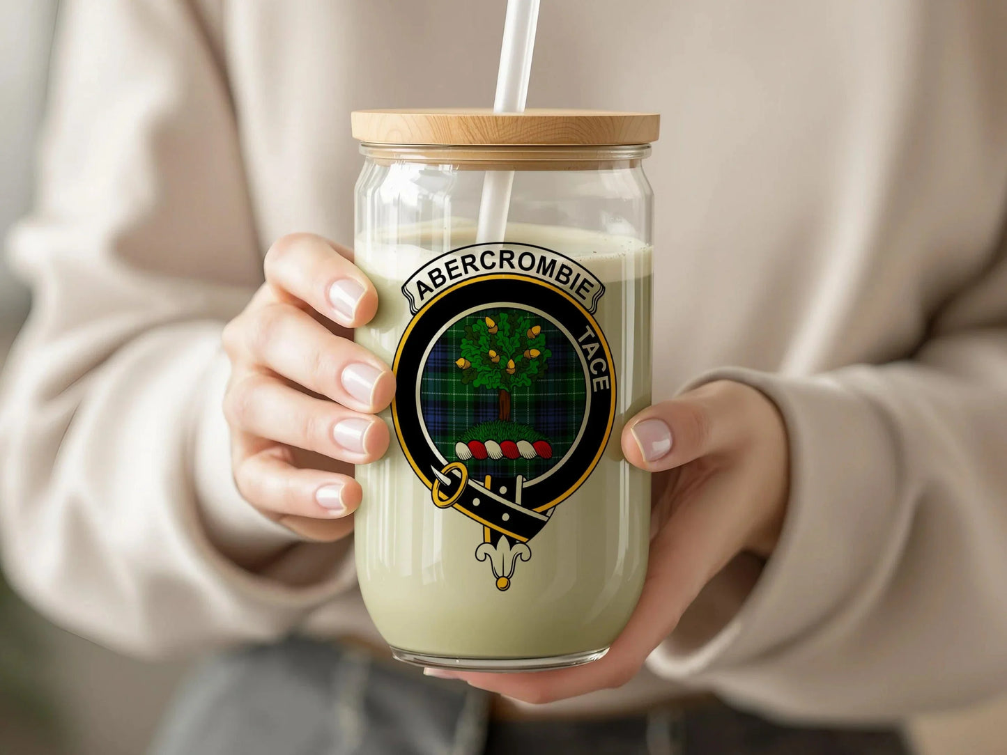 Abercrombie Clan Scottish Tartan Glass Sipper Cup - Celtic Ancestry Gifts