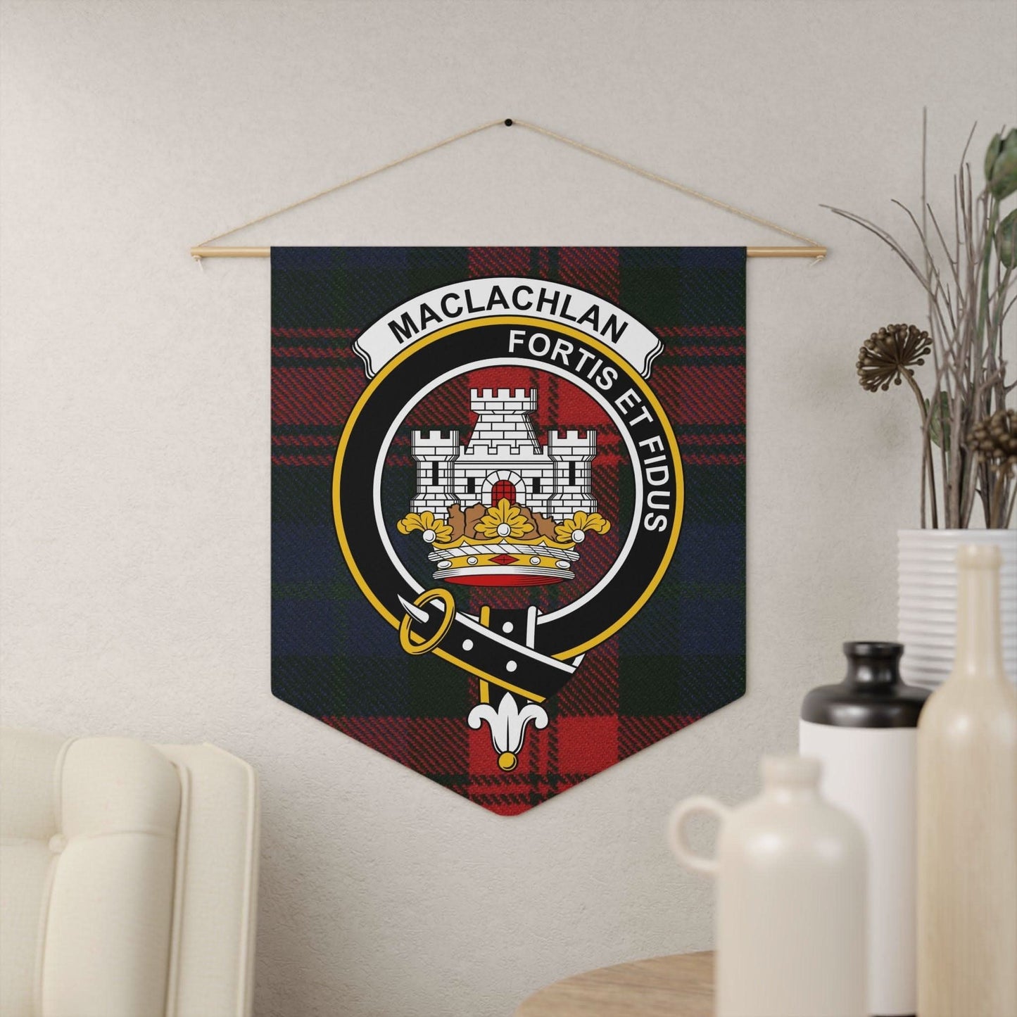 MacLachlan Clan Scottish Tartan Wall Pennant - Celtic Ancestry Gifts
