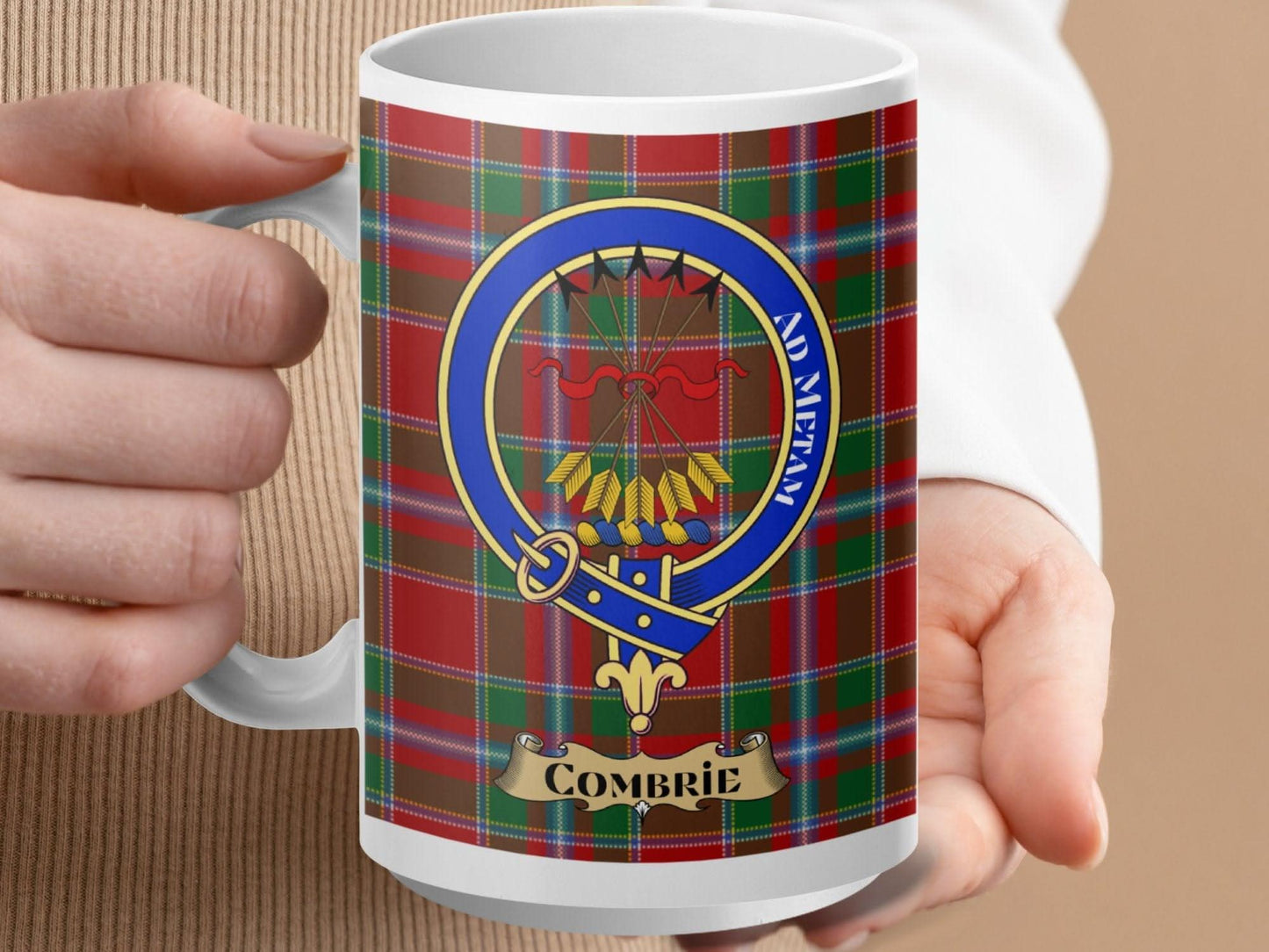 Clan Combrie Tartan Ad Metam Insignia Mug product type