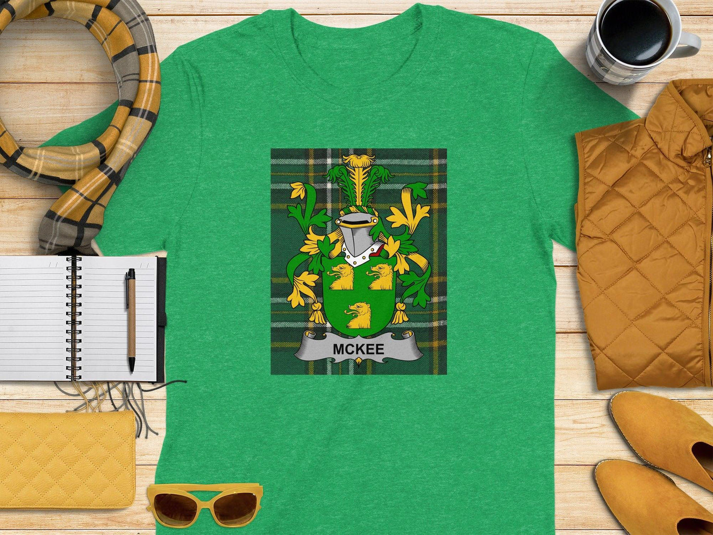 McKee Family Crest Irish National Tartan T-Shirt - Celtic Ancestry Gifts