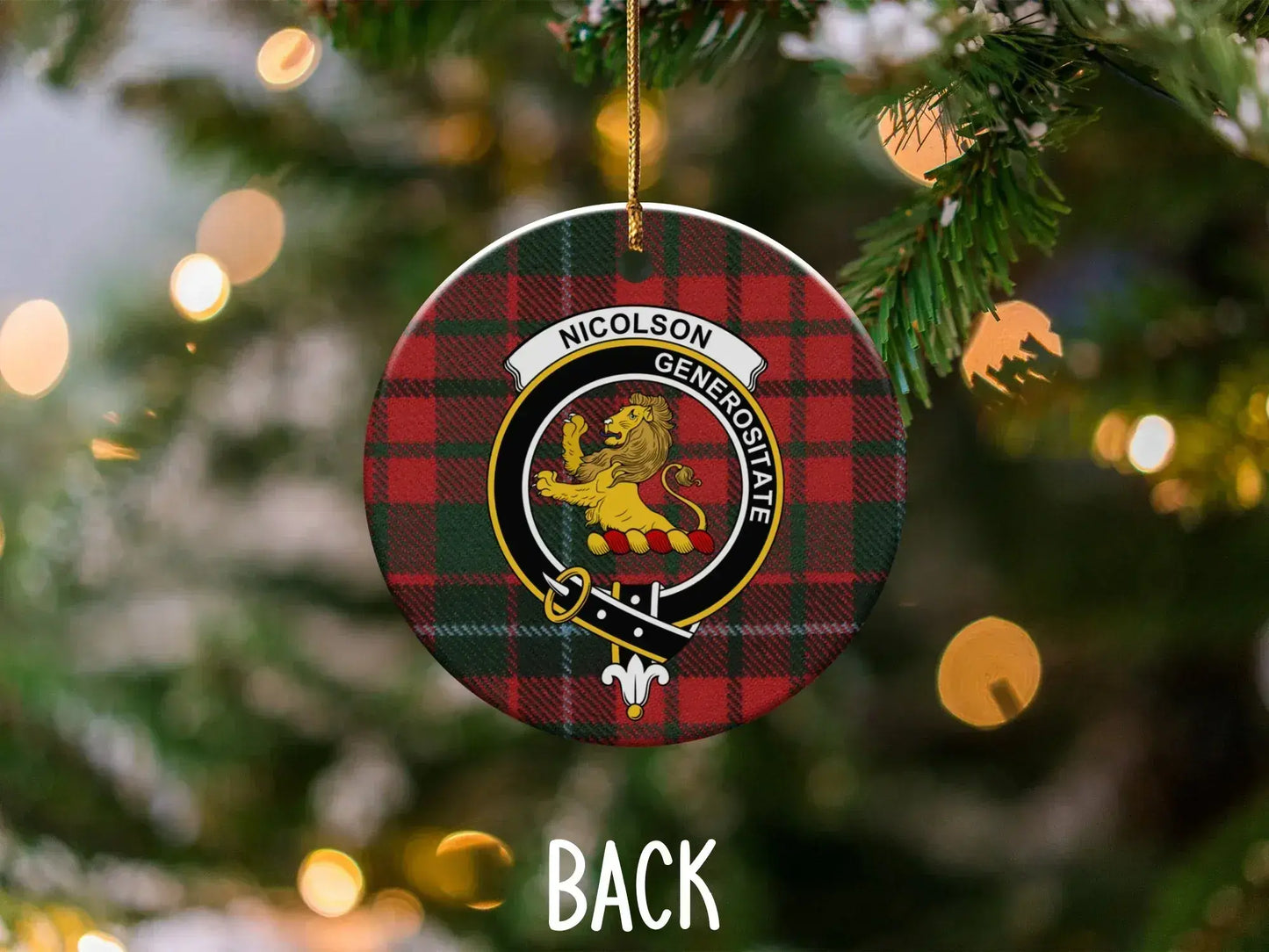 Nicolson Generositate Clan Tartan Ceramic Ornament product