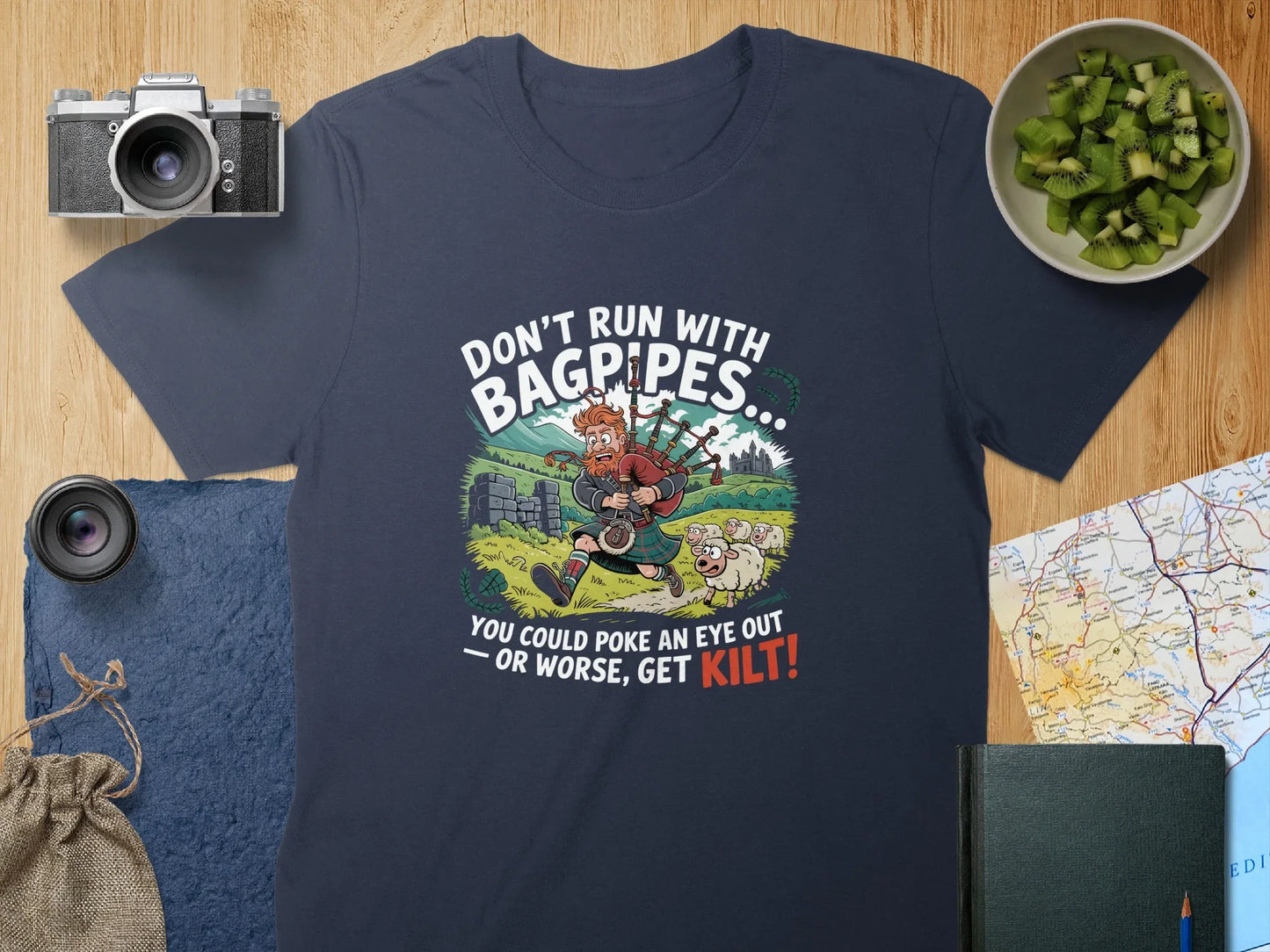 Don't Run With Bagpipes Get Kilt T-shirt product