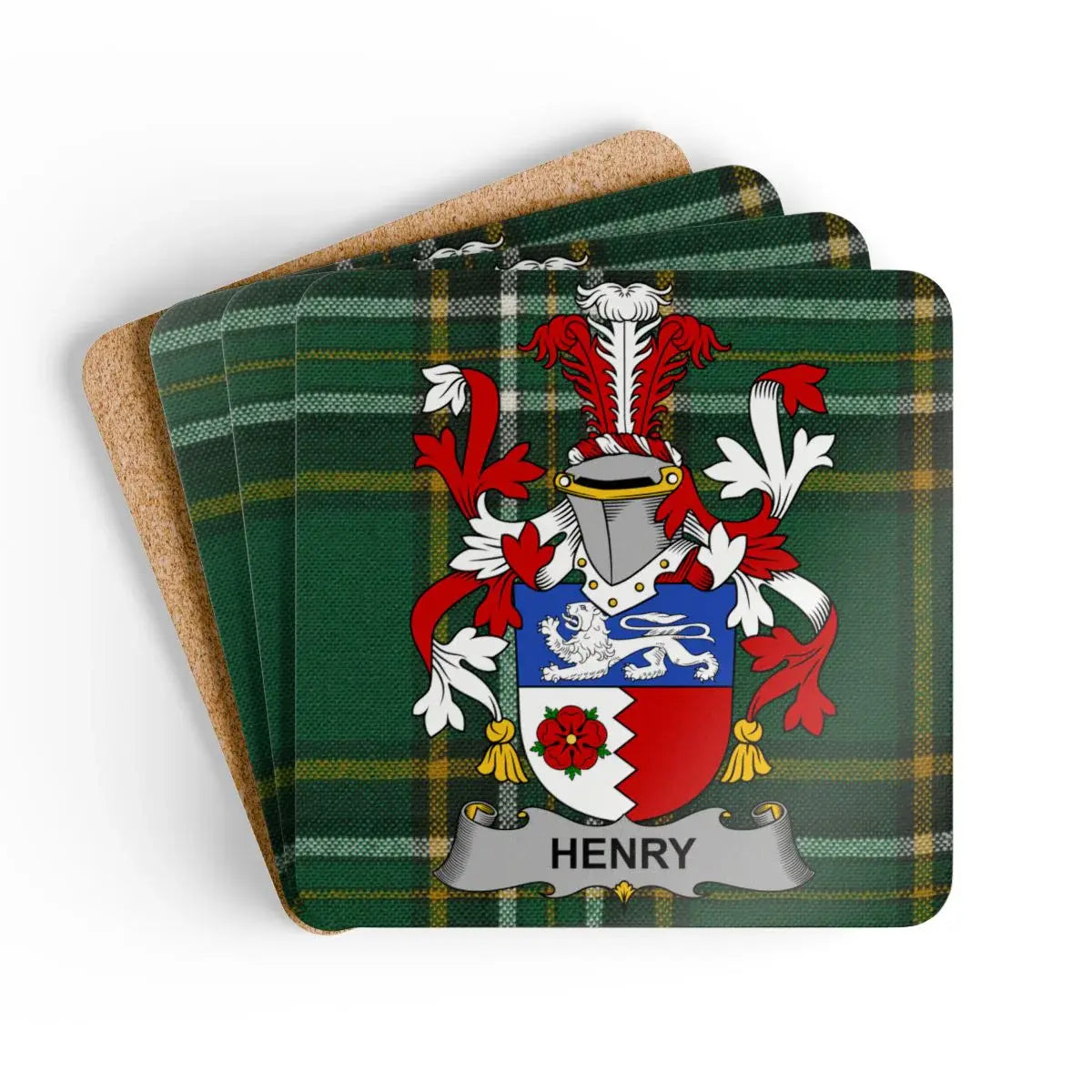 Custom Family Crest Tartan Coasters Henry product type