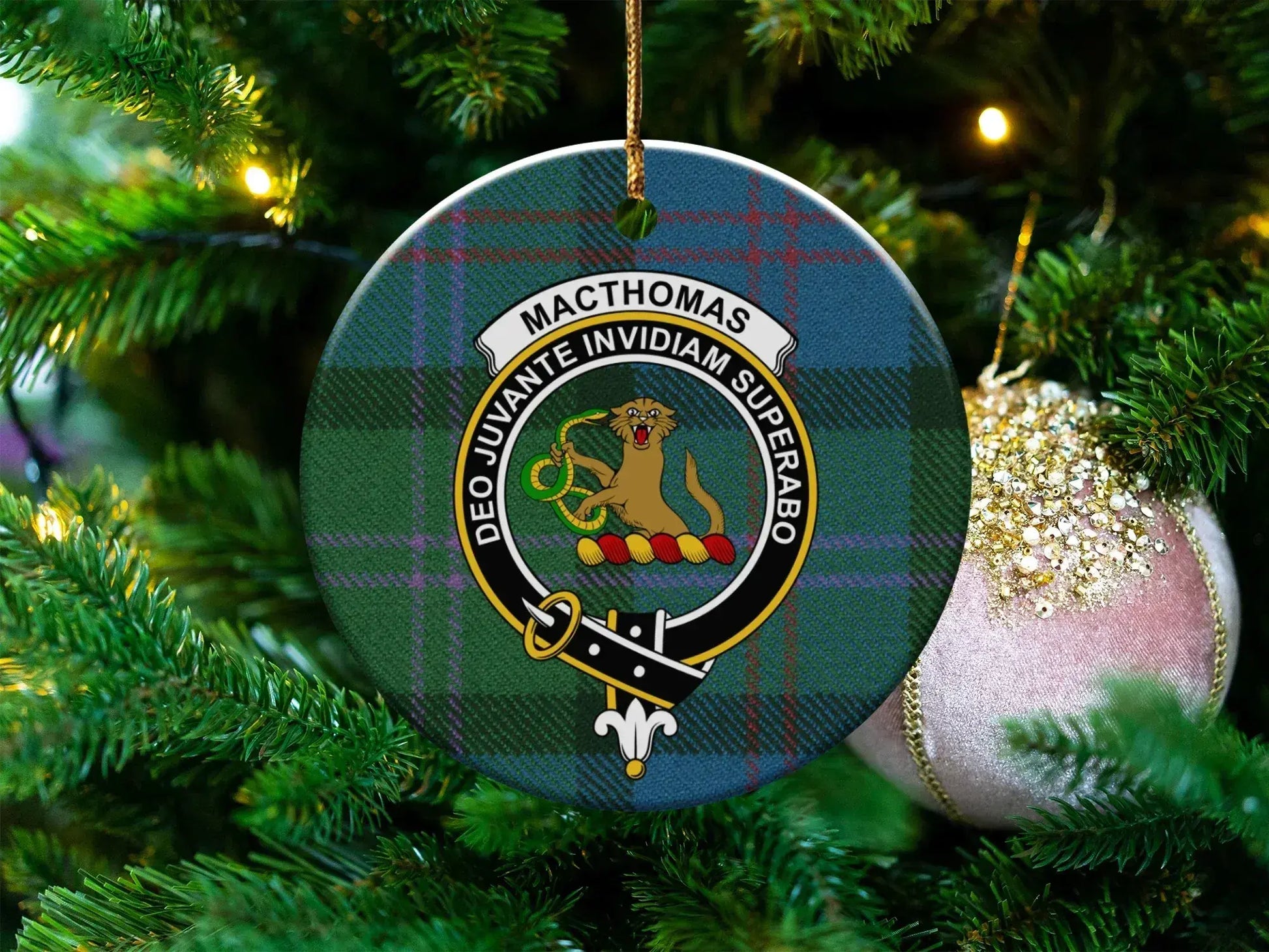 Clan Macthomas Family Crest Christmas Ornament product