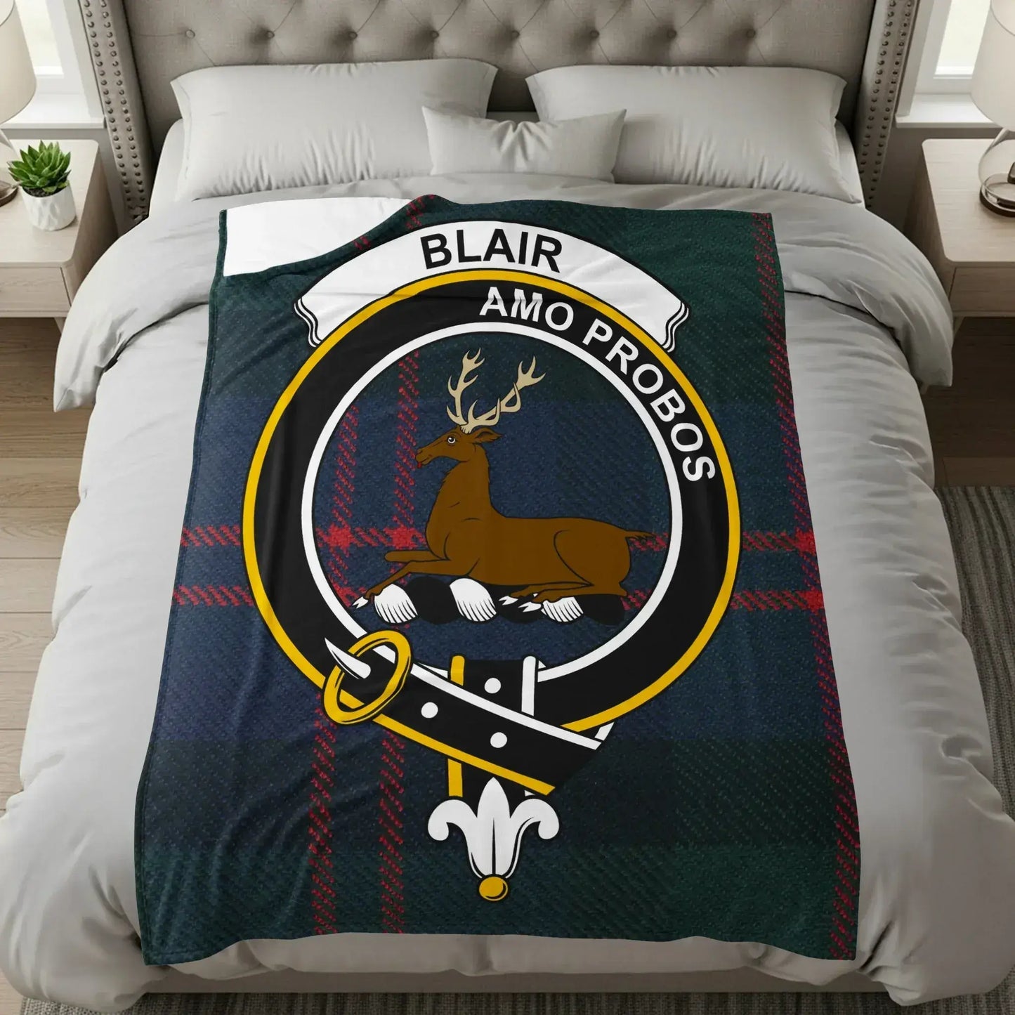 Blair Amo Probos Tartan Crest Throw Blanket product