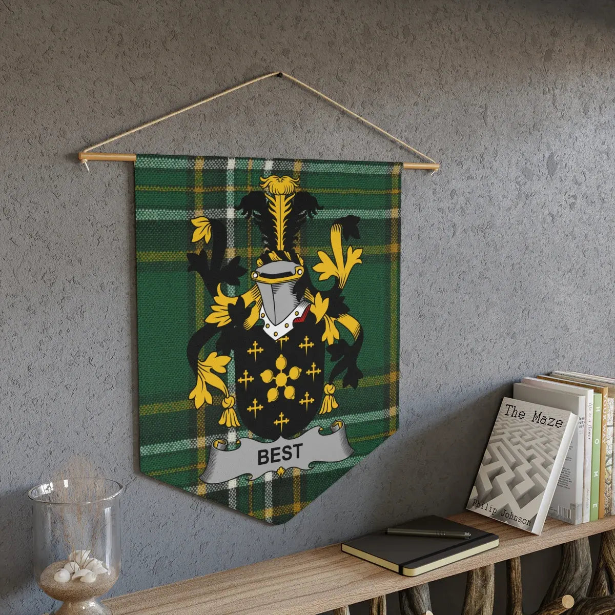 BEST Family Crest Green Banner Tapestry product
