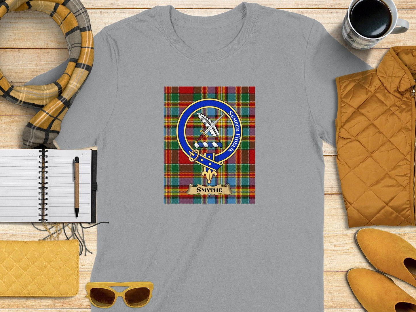 Smythe Family Crest Scottish Tartan T-Shirt - Celtic Ancestry Gifts