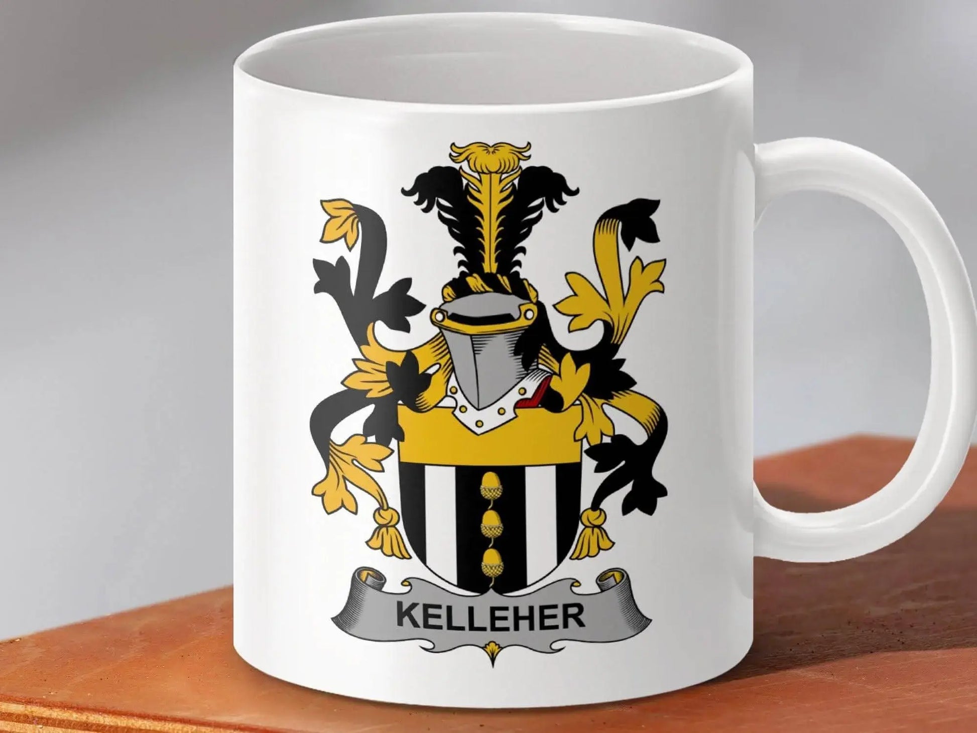 Kelleher Irish Coat Of Arms Family Crest Heritage Mug - Celtic Ancestry Gifts