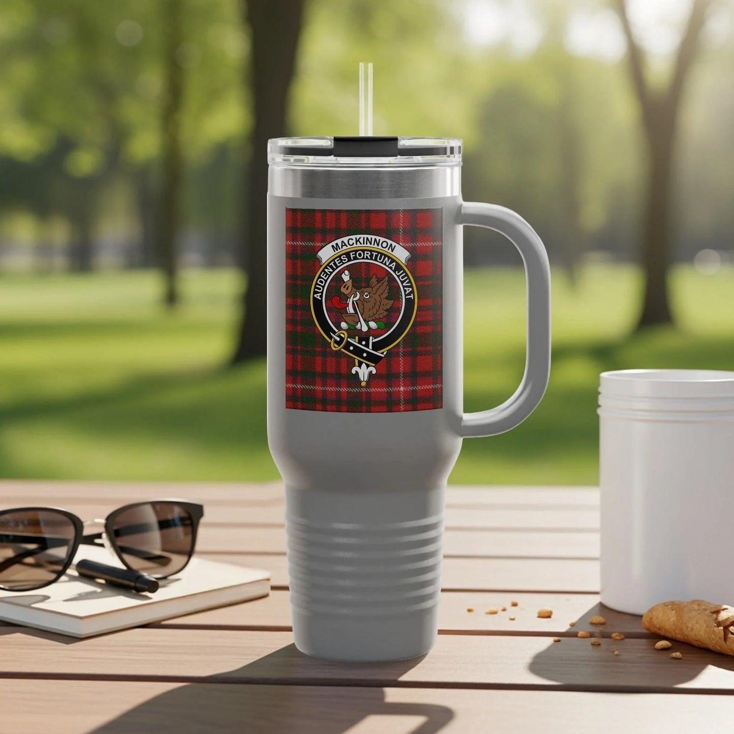 Mackinnon Crest Plaid Design Travel Mug product