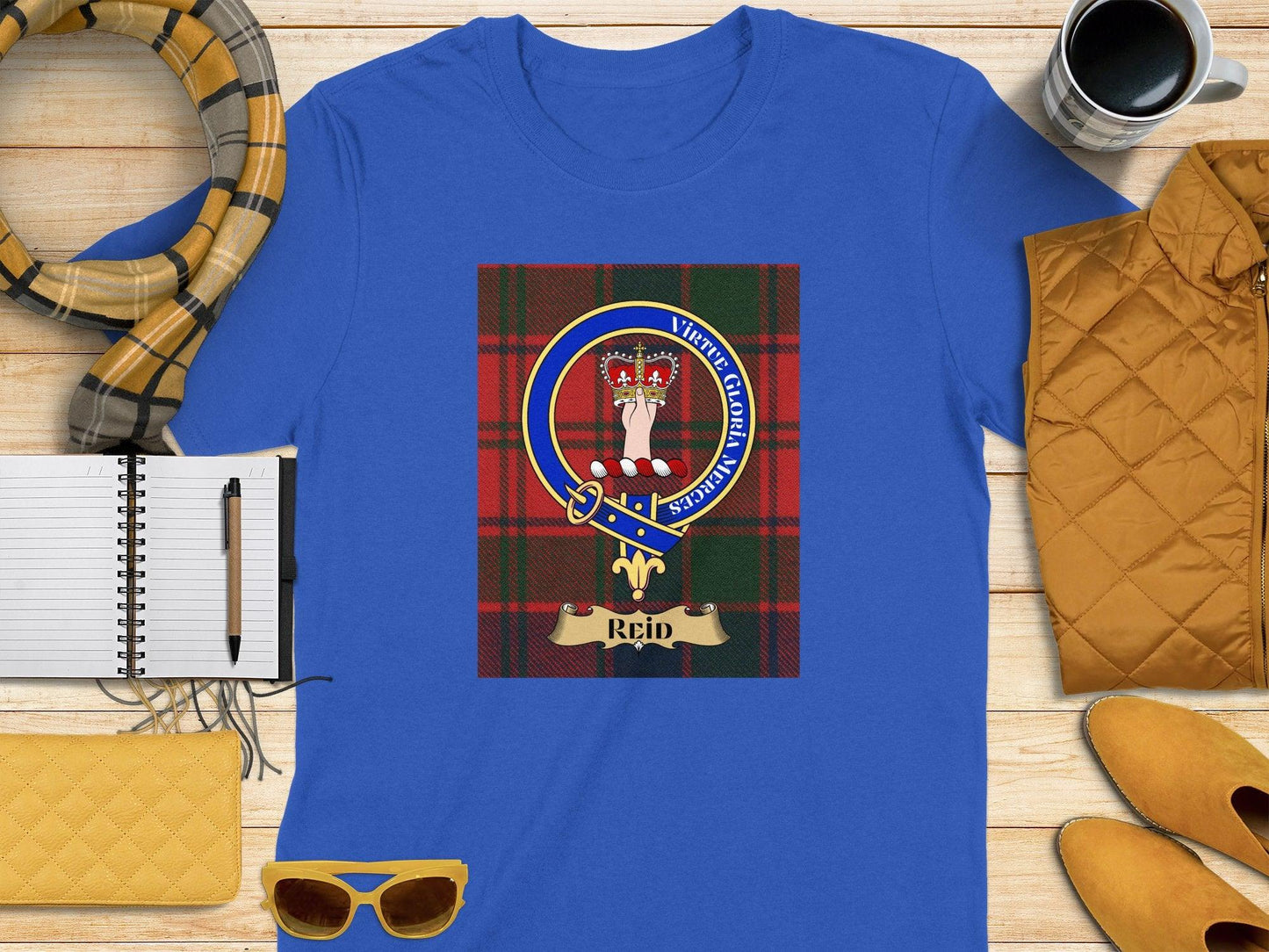 Reid Clan Crest Scottish Tartan T-Shirt - Celtic Ancestry Gifts