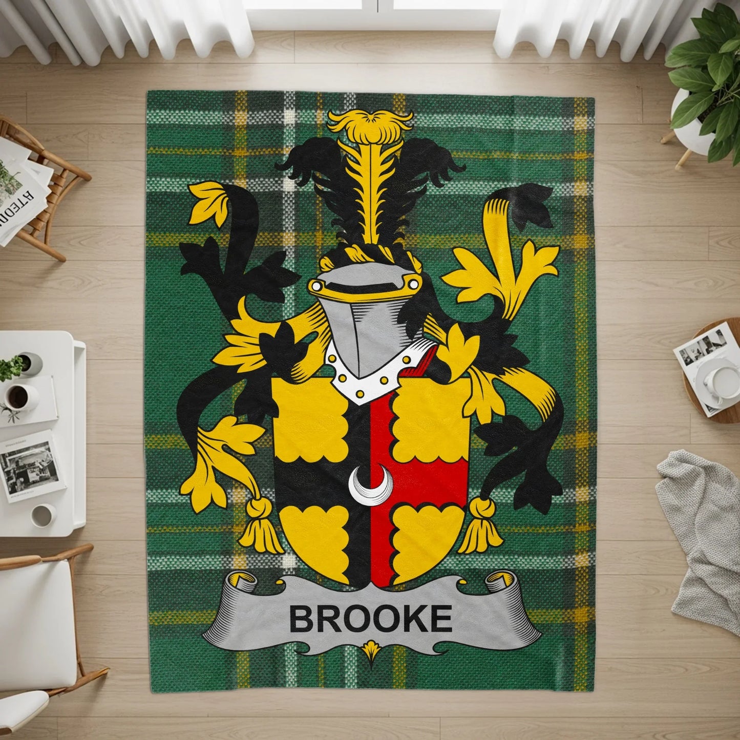 Personalized Brooke Family Crest Tartan Style Rug product