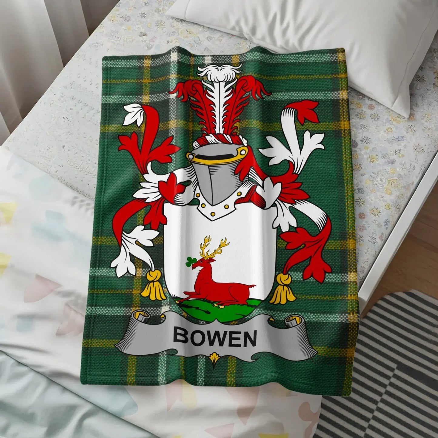 Bowen Family Crest Personalized Blanket product