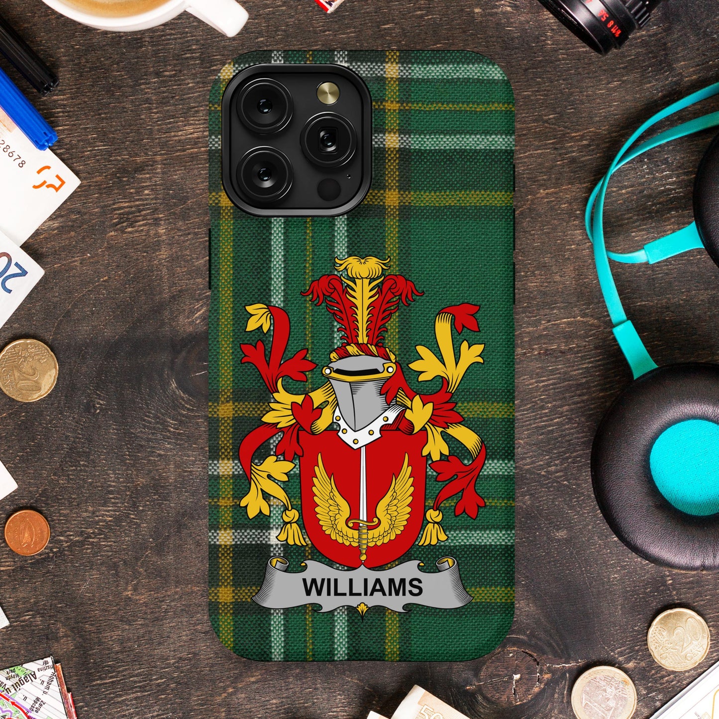Williams Family Crest Historical Emblem Cell phone cover - Celtic Ancestry Gifts