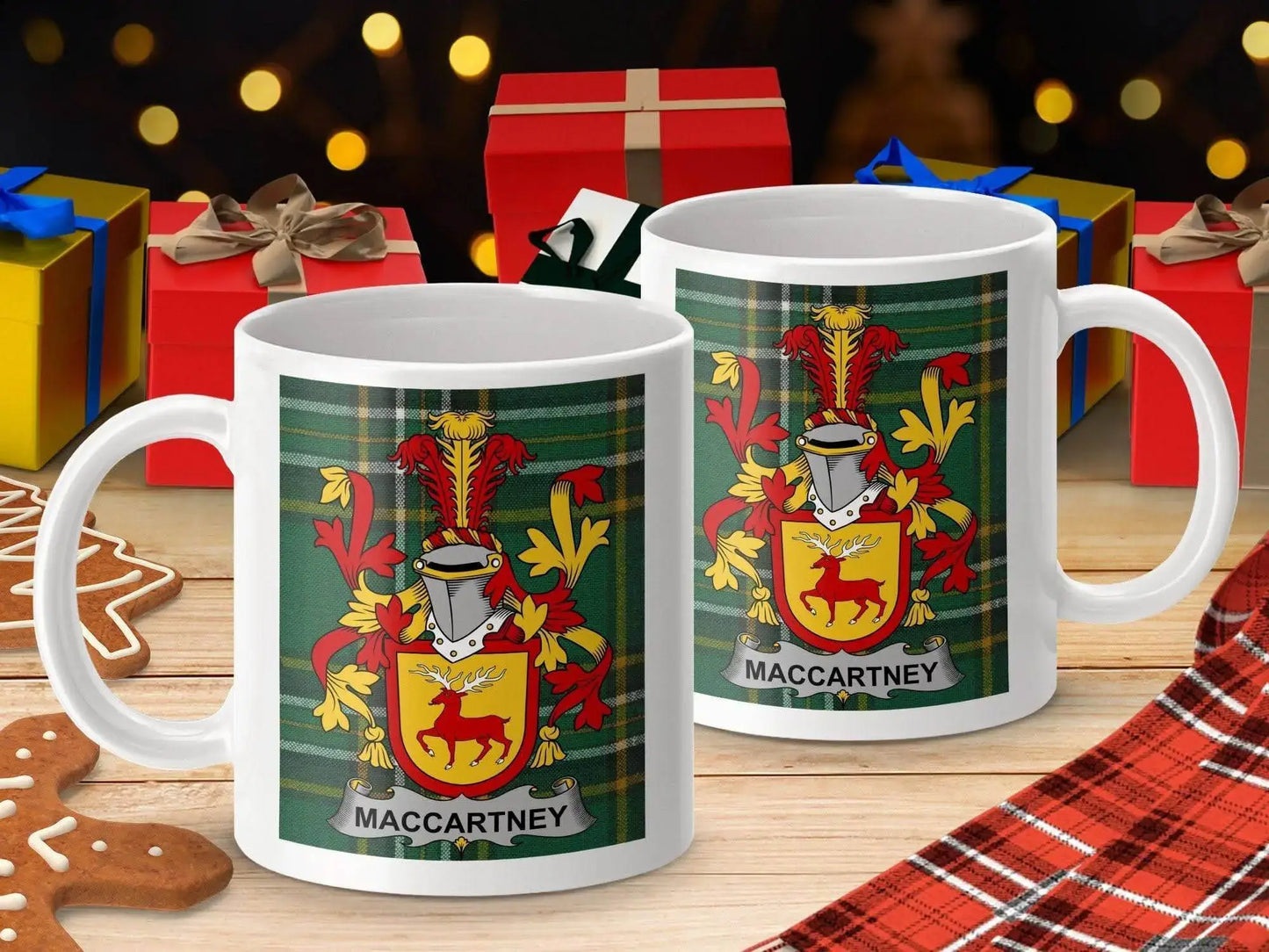 MacCartney Irish Family Crest Irish Tartan Mug - Celtic Ancestry Gifts