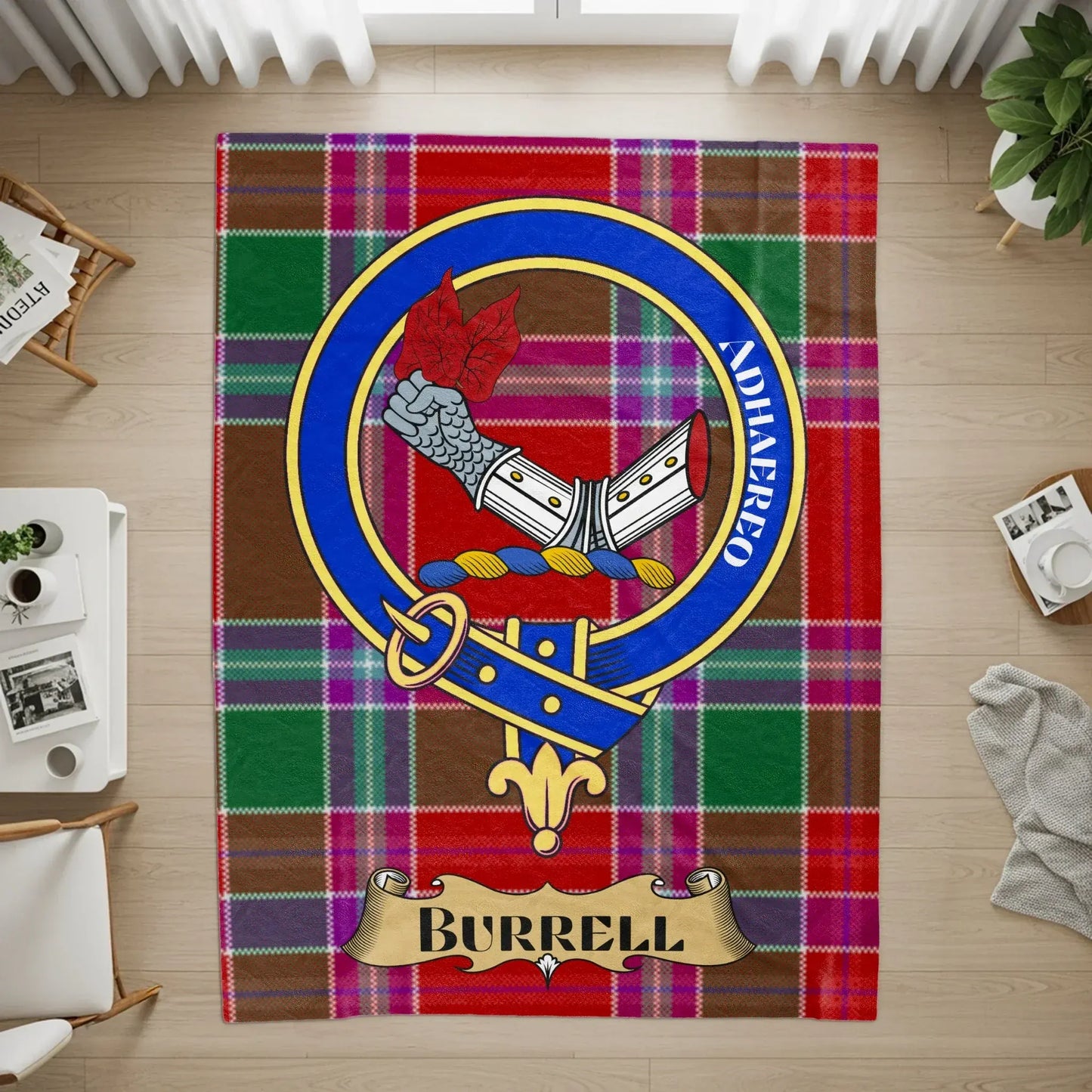 Burrell Clan Tartan Blanket Scottish Carpet product