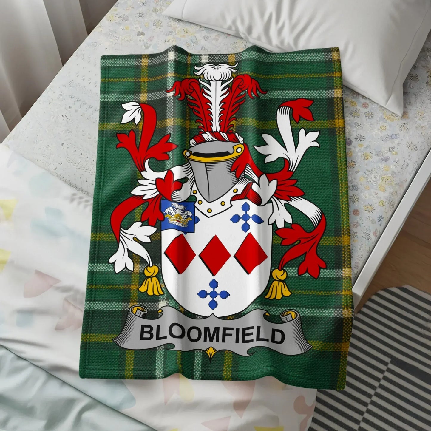 Bloomfield Family Crest Design Fleece Blanket product