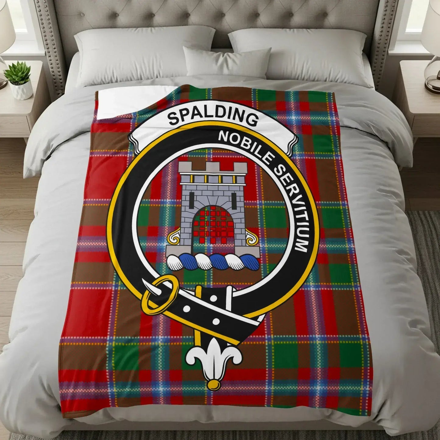 Spalding Crest Tartan Design luxury bedding product