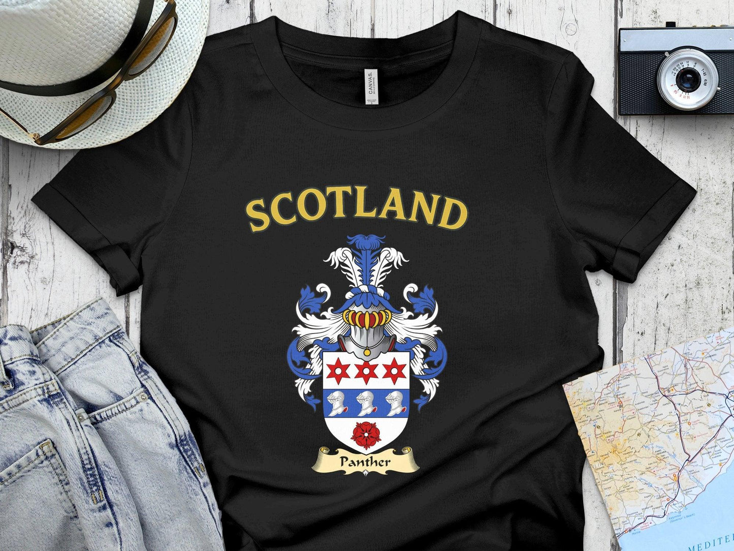 Scotland Crest Graphic Black Panther T-Shirt product