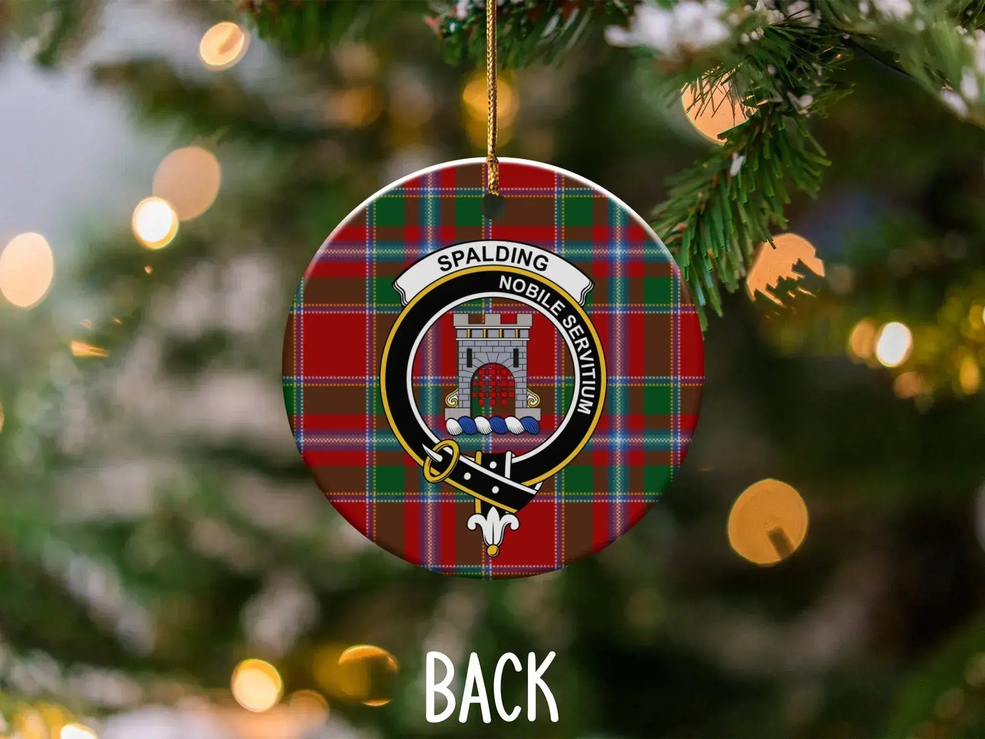 Spalding Crest Tartan Plaid Holiday Ornament product type