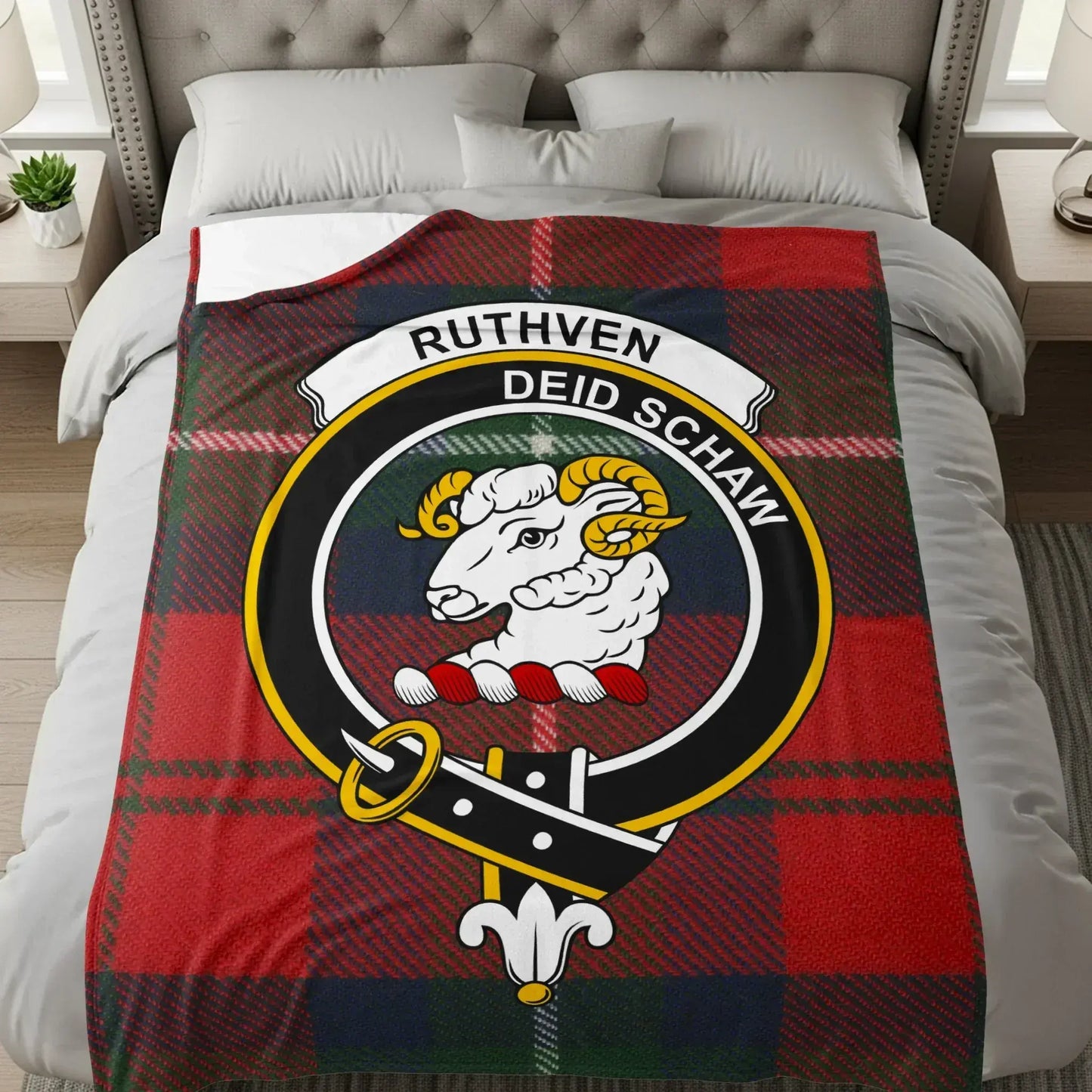 Ruthven Deid Schaw Tartan Design Fleece Blanket product