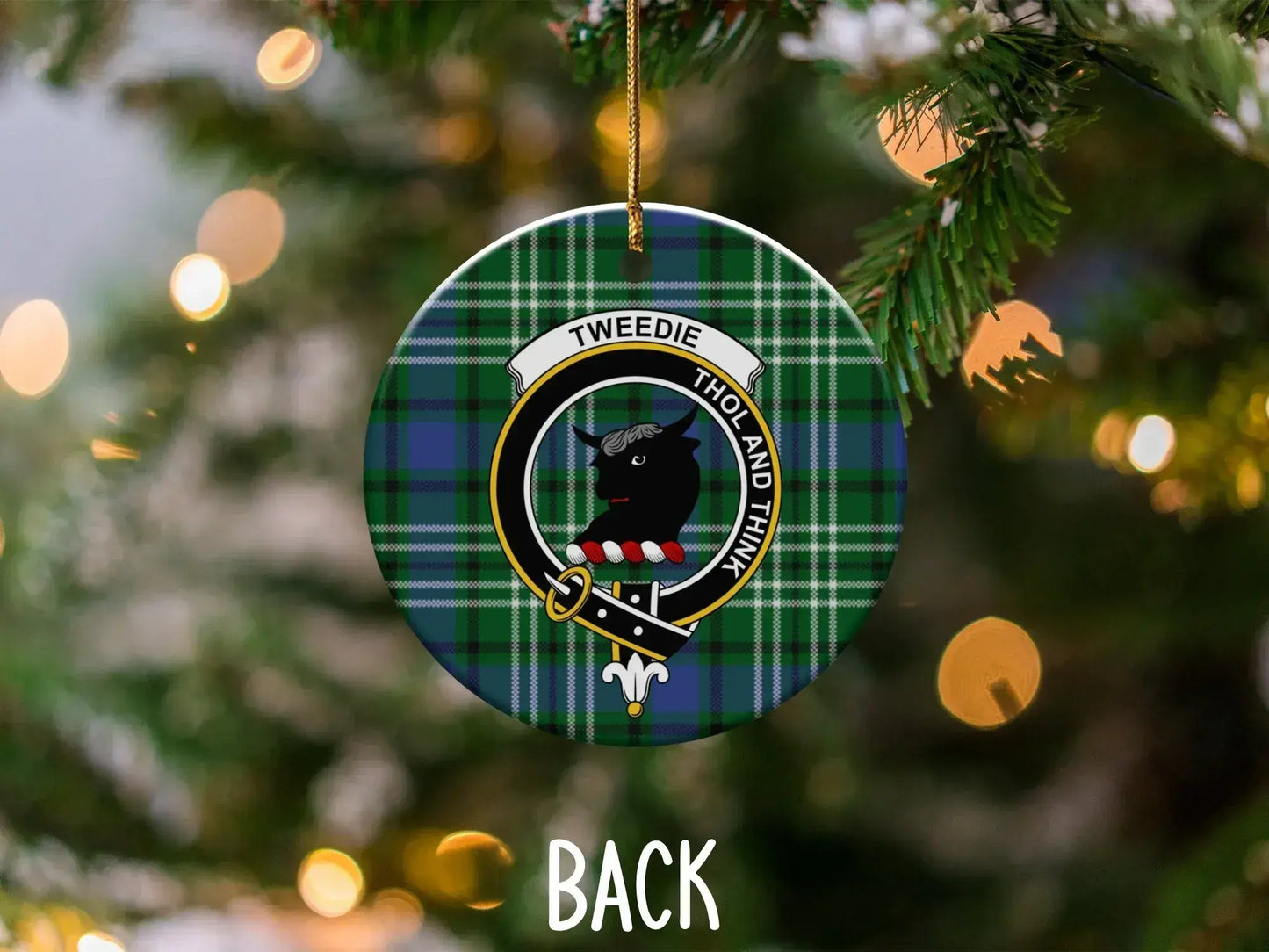 Tweedie Tholand Think Plaid Pattern Ornament product type