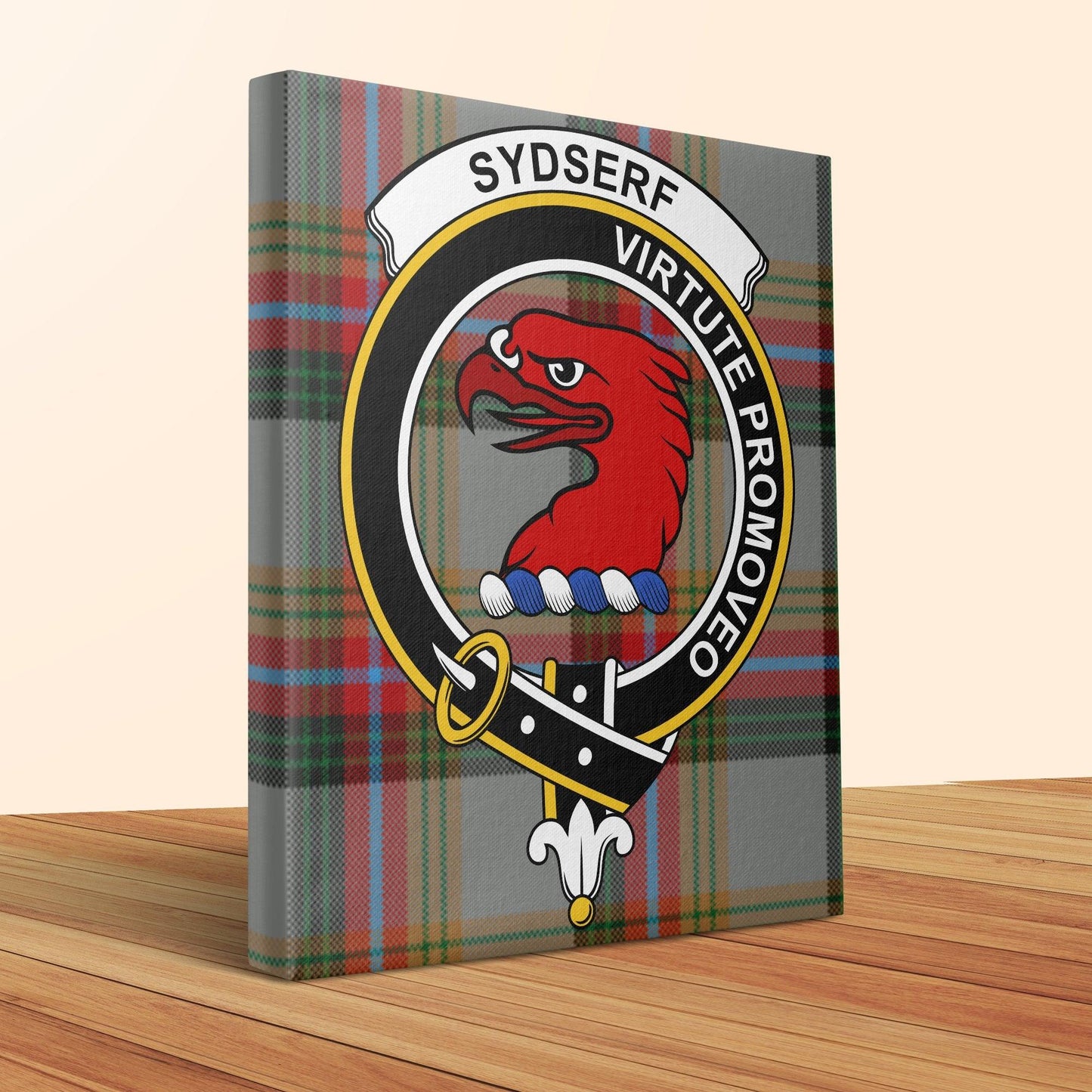 Sydserf Scottish Clan Crest Tartan Poster Canvas Wrap - Celtic Ancestry Gifts