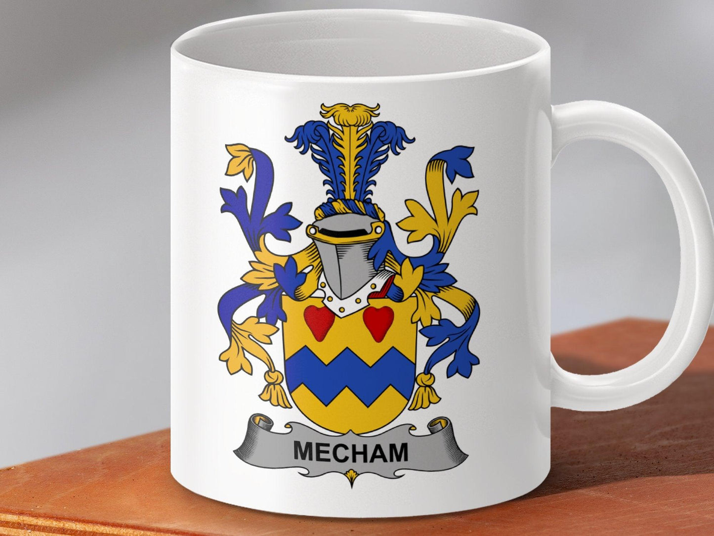 Mecham Surname Irish Family Crest Mug - Celtic Ancestry Gifts