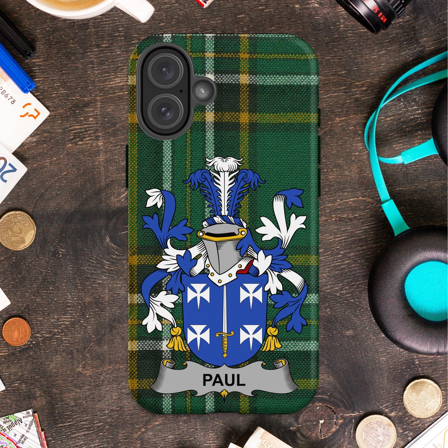 Paul Family Crest Design Cell phone cover - Celtic Ancestry Gifts