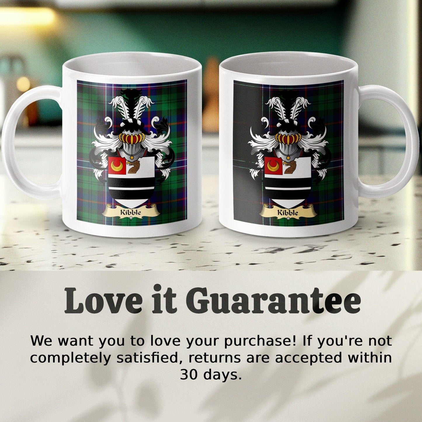 Kibble Clan Surname Coat Of Arms Scottish Heritage Mug - Celtic Ancestry Gifts