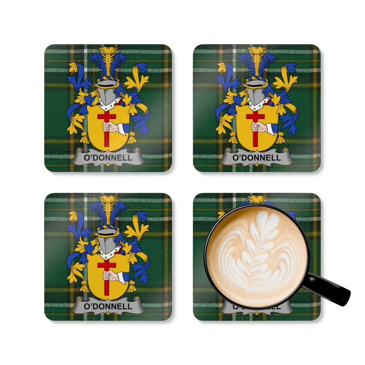 Set of 4 Family Crest Design Beverage Coaster product type