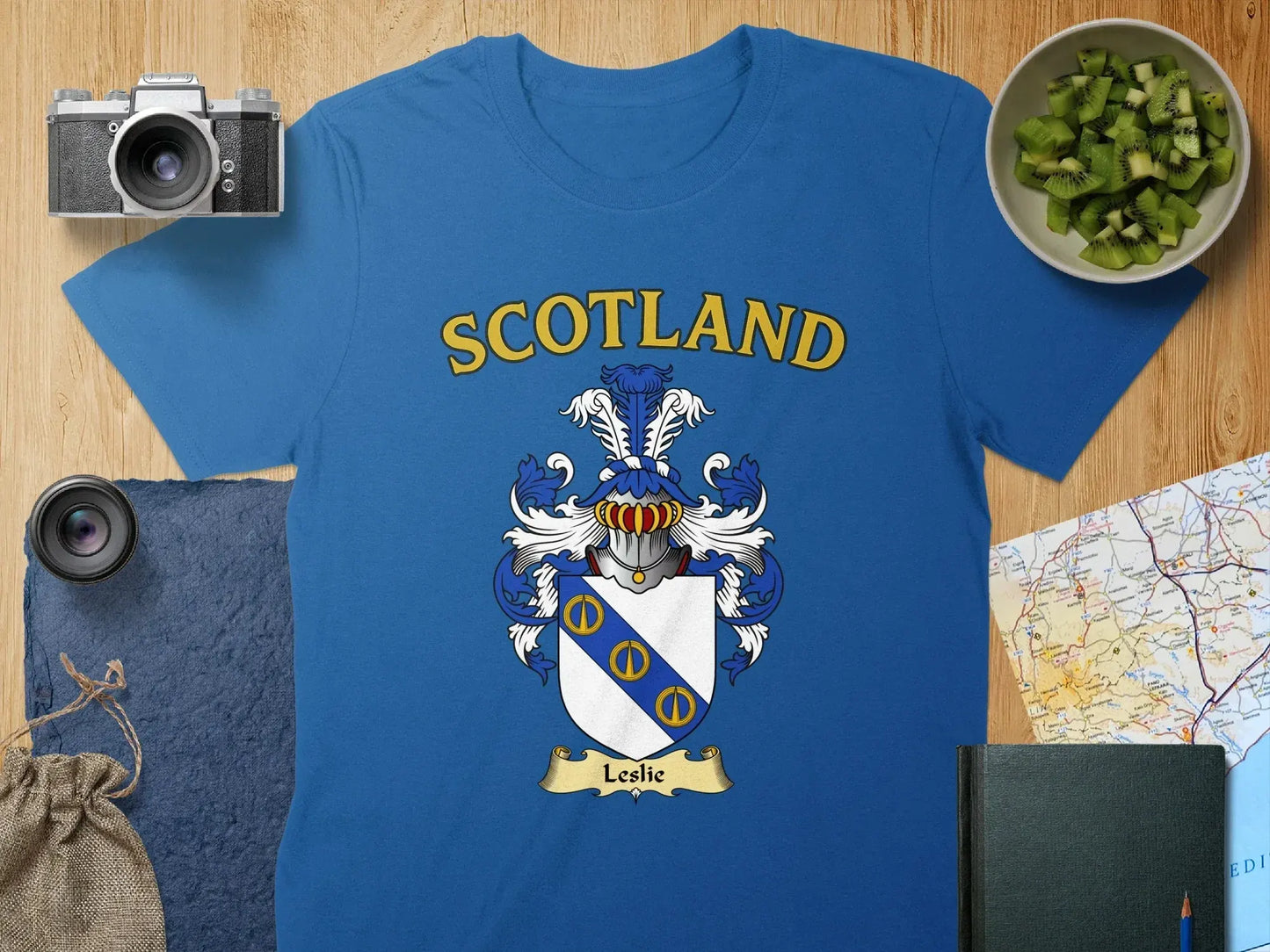 Scotland Leslie Family Crest Blue T-Shirt product