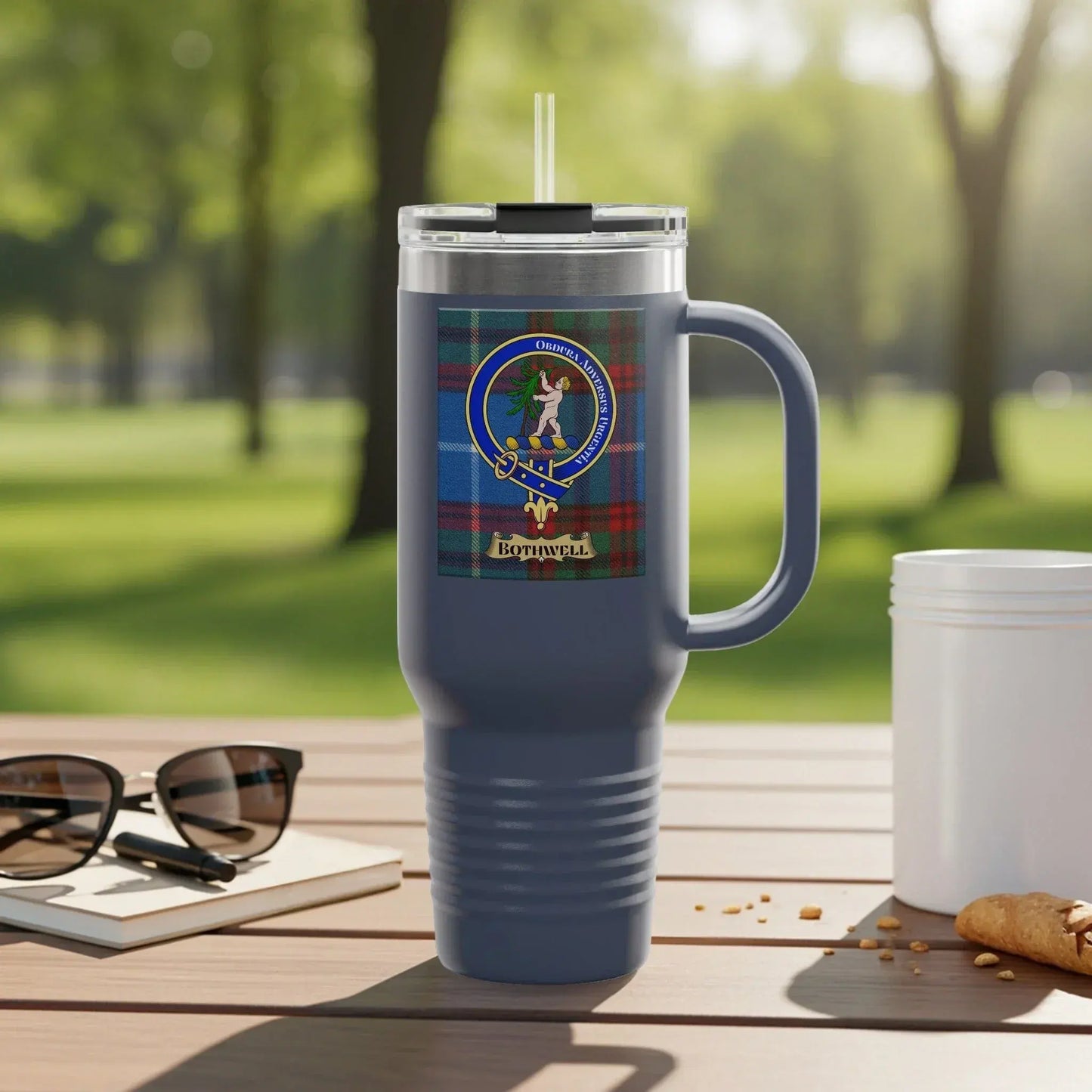 Highland Crest Tartan Design Travel Mug product
