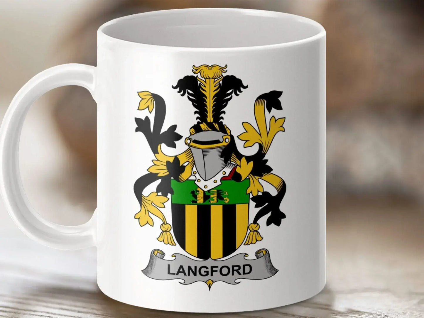 Langford Irish Family Crest Surname Gift Idea Coffee Mug - Celtic Ancestry Gifts