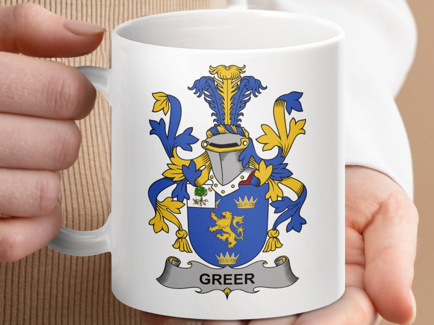 Greer Surname Irish Family Crest Mug - Celtic Ancestry Gifts
