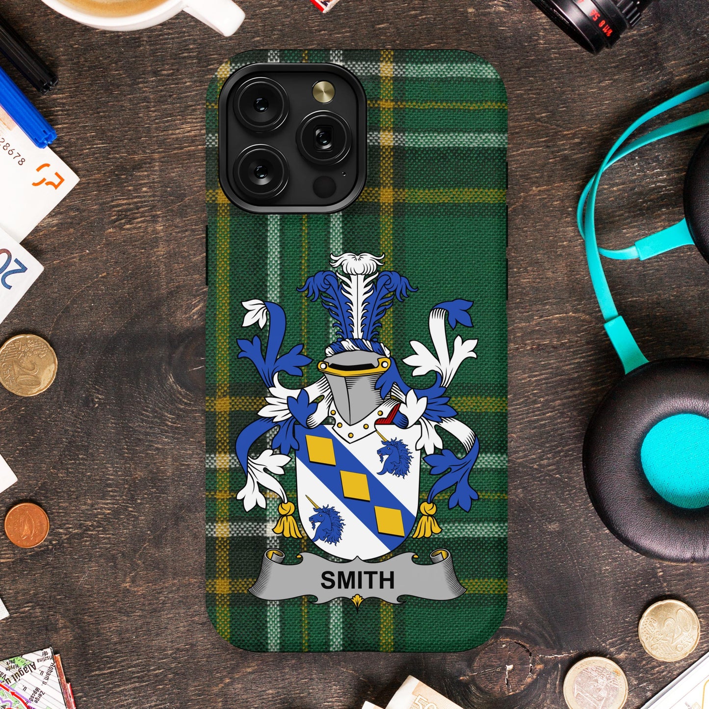 Smith Family Crest Unicorn Shield Cell phone cover - Celtic Ancestry Gifts