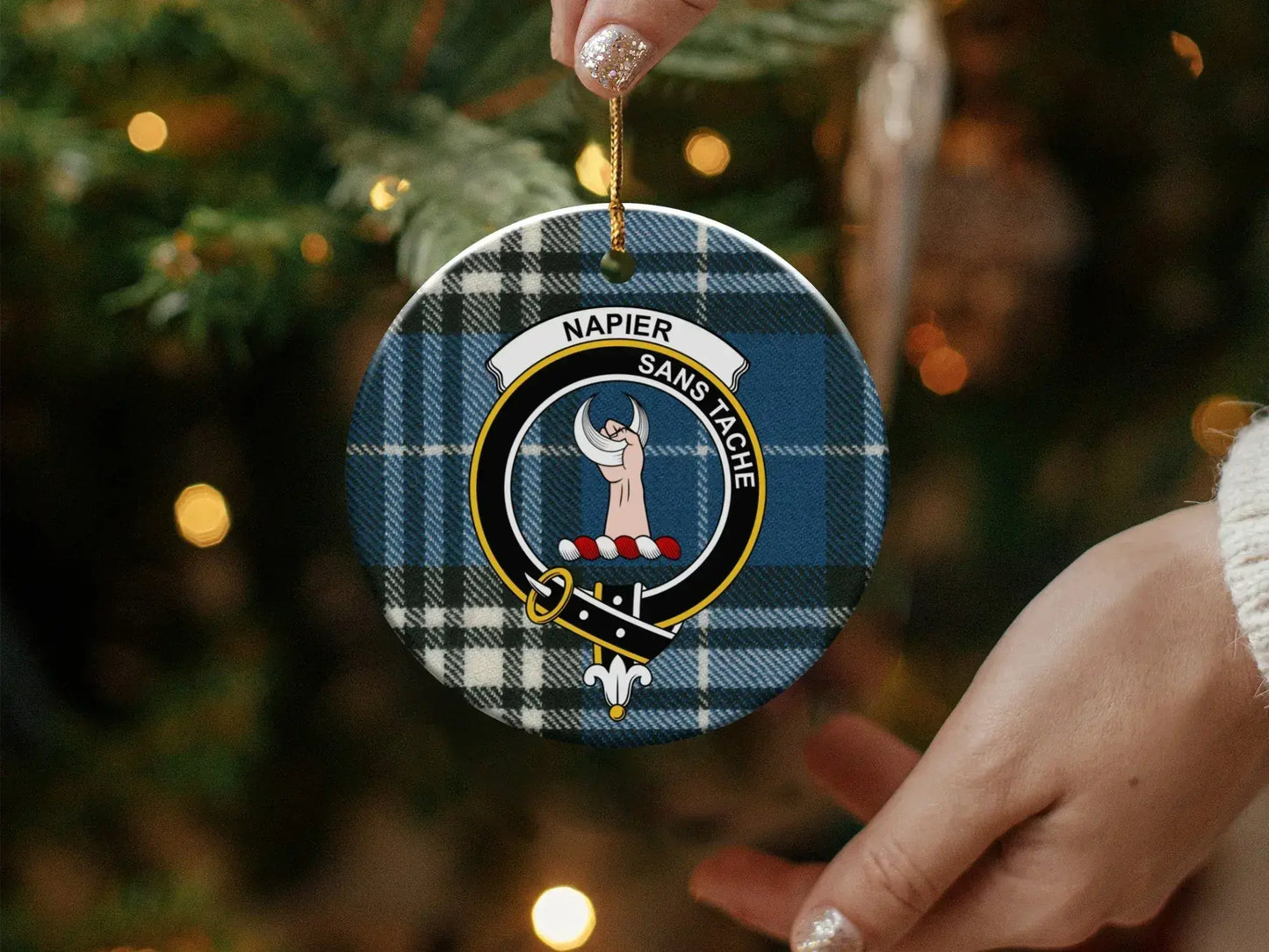Napier Sans Tache Plaid Ornament Holiday product