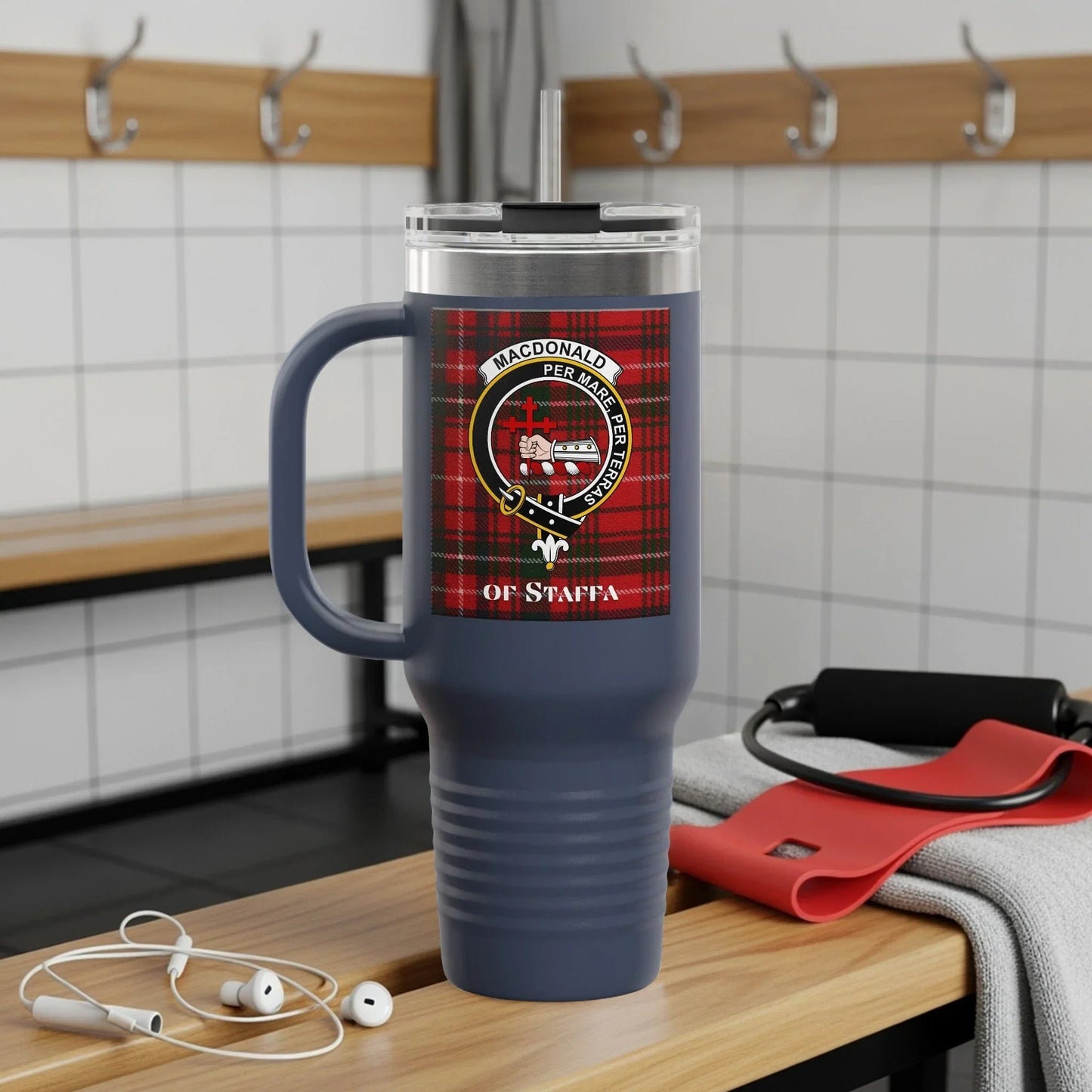Macdonald Per Ox Staffa Clan Emblem Tumbler product