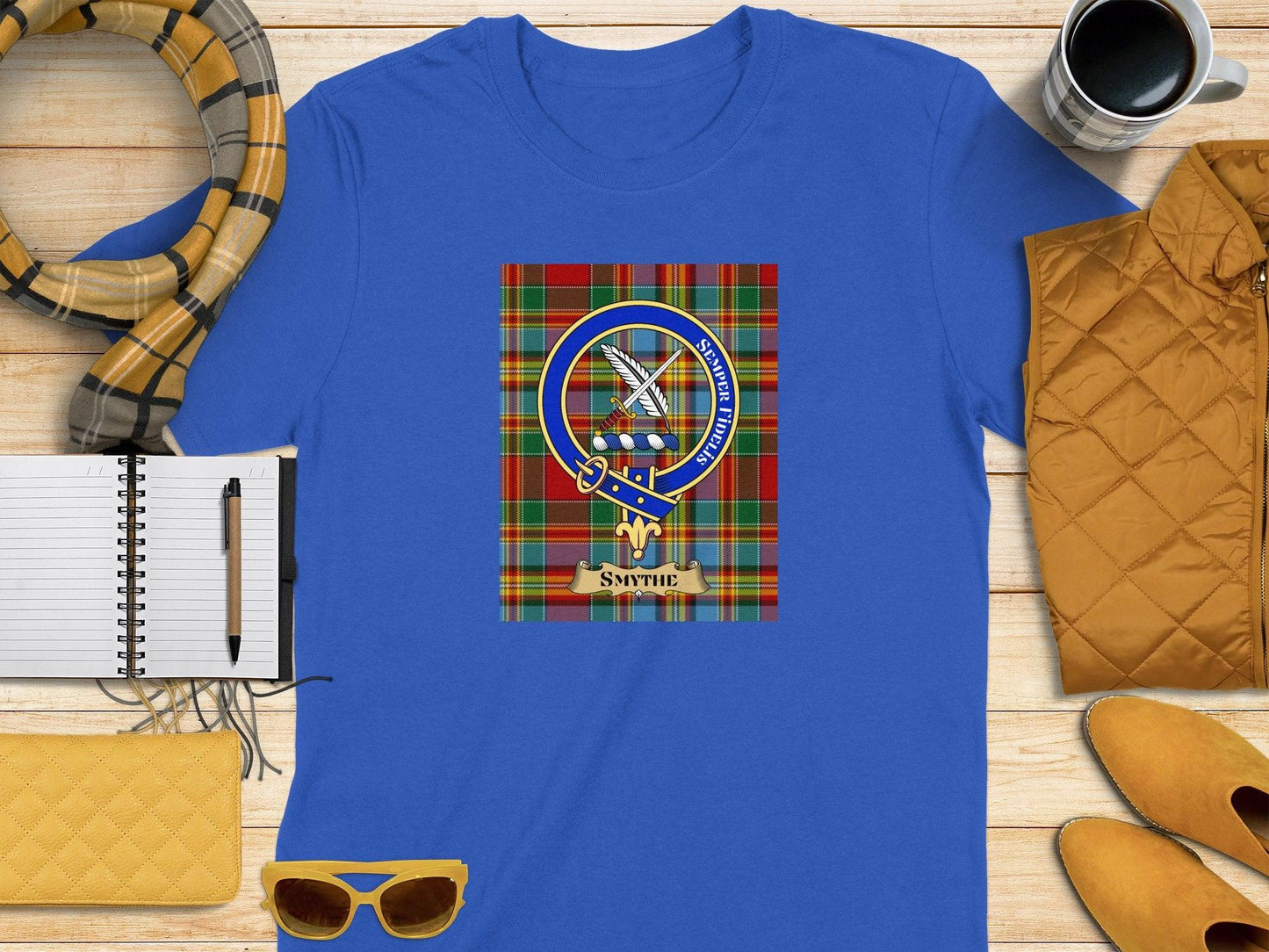 Smythe Family Crest Scottish Tartan T-Shirt - Celtic Ancestry Gifts