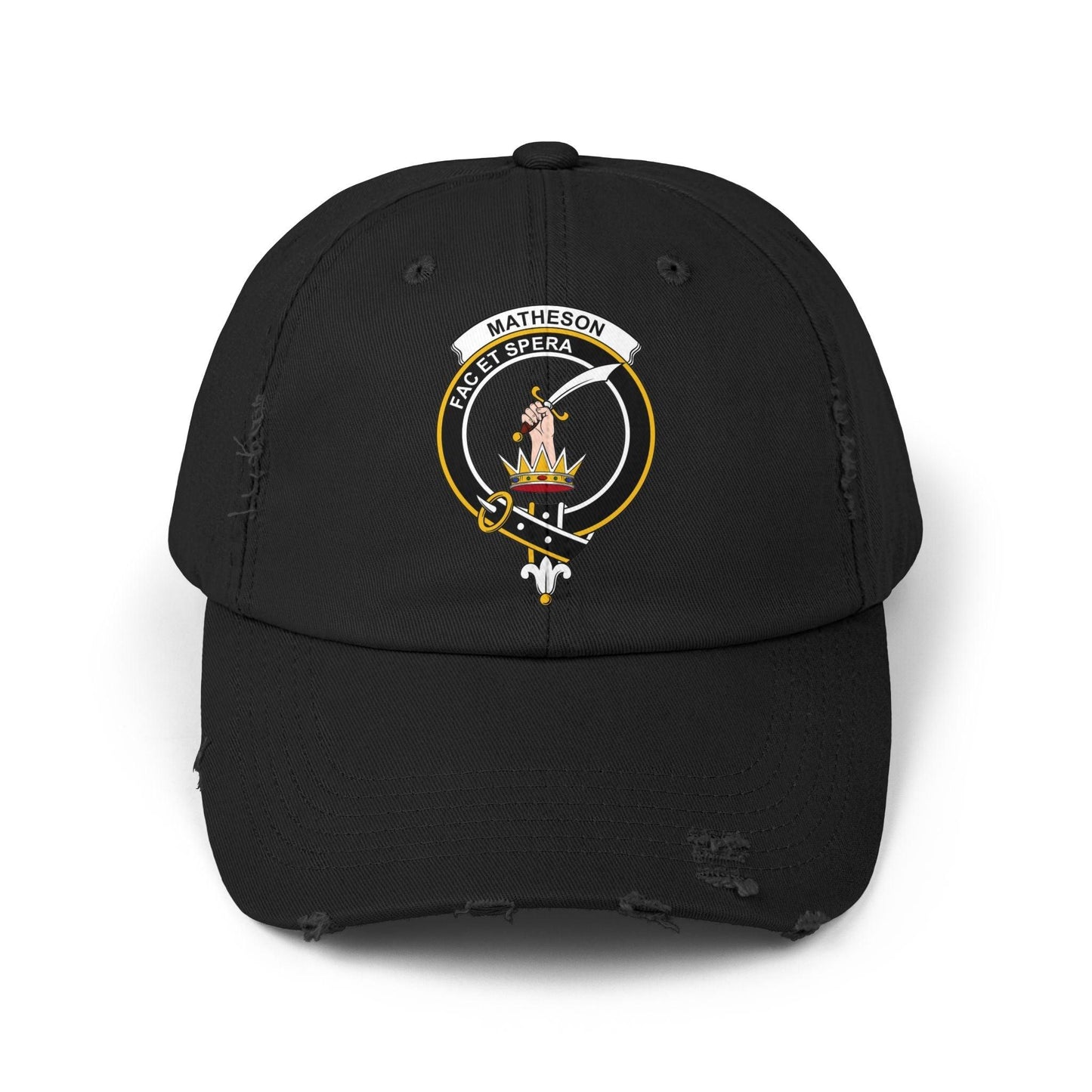 Matheson Clan Crest Scottish Distressed Baseball Cap - Celtic Ancestry Gifts