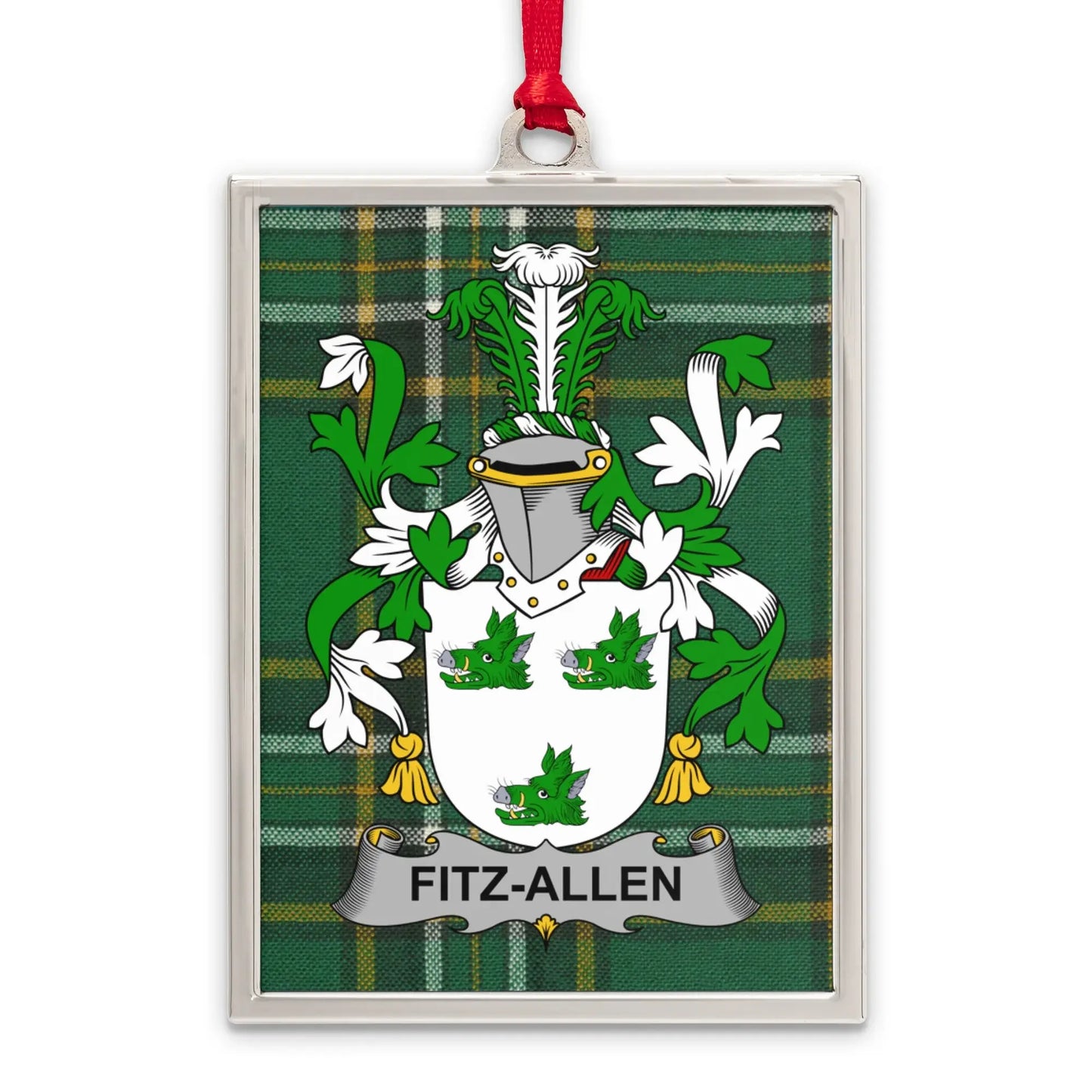 Fitz-Allen Coat of Arms Plaid Design Ornament product
