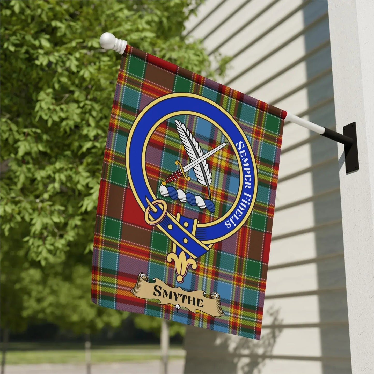Scottish Clan Crest Tartan Personalized Flag product
