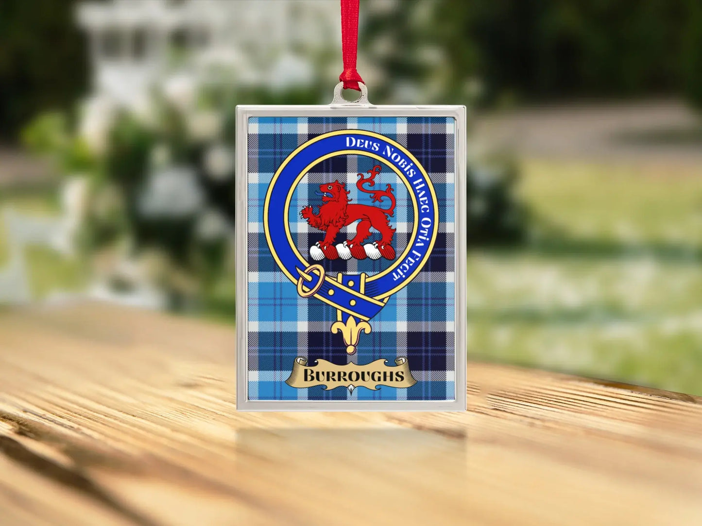 Burroughs Tartan Clansman Crest Acrylic Ornament product