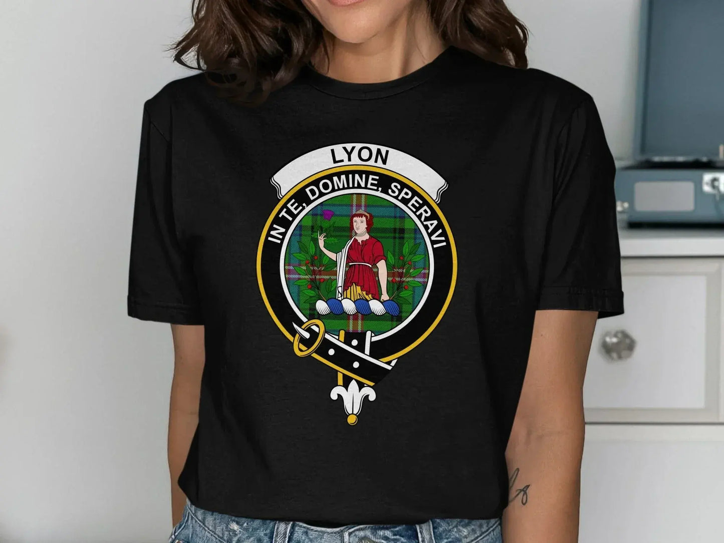 Lyon Crest Shield Design on Black T-Shirt product