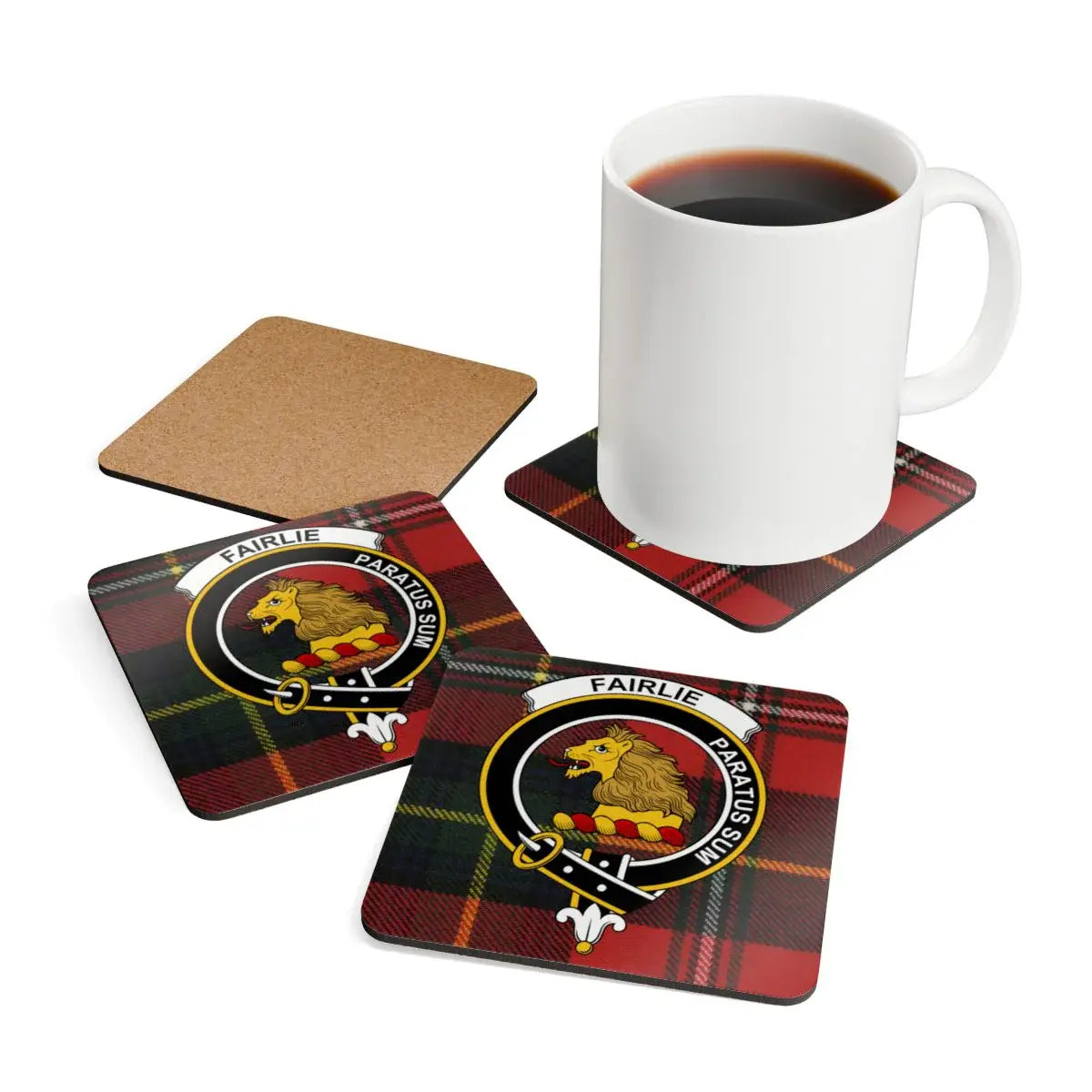 Fairlie Plaid Lion Crest Square Drink Coaster product