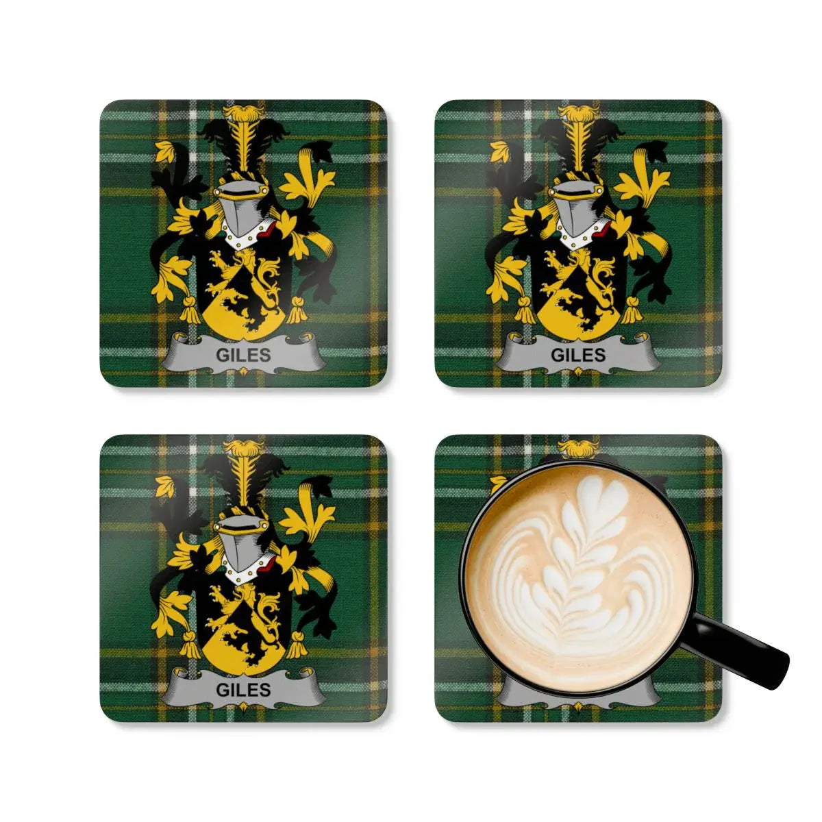 Personalized Family Crest Coasters Set Drinkware product type
